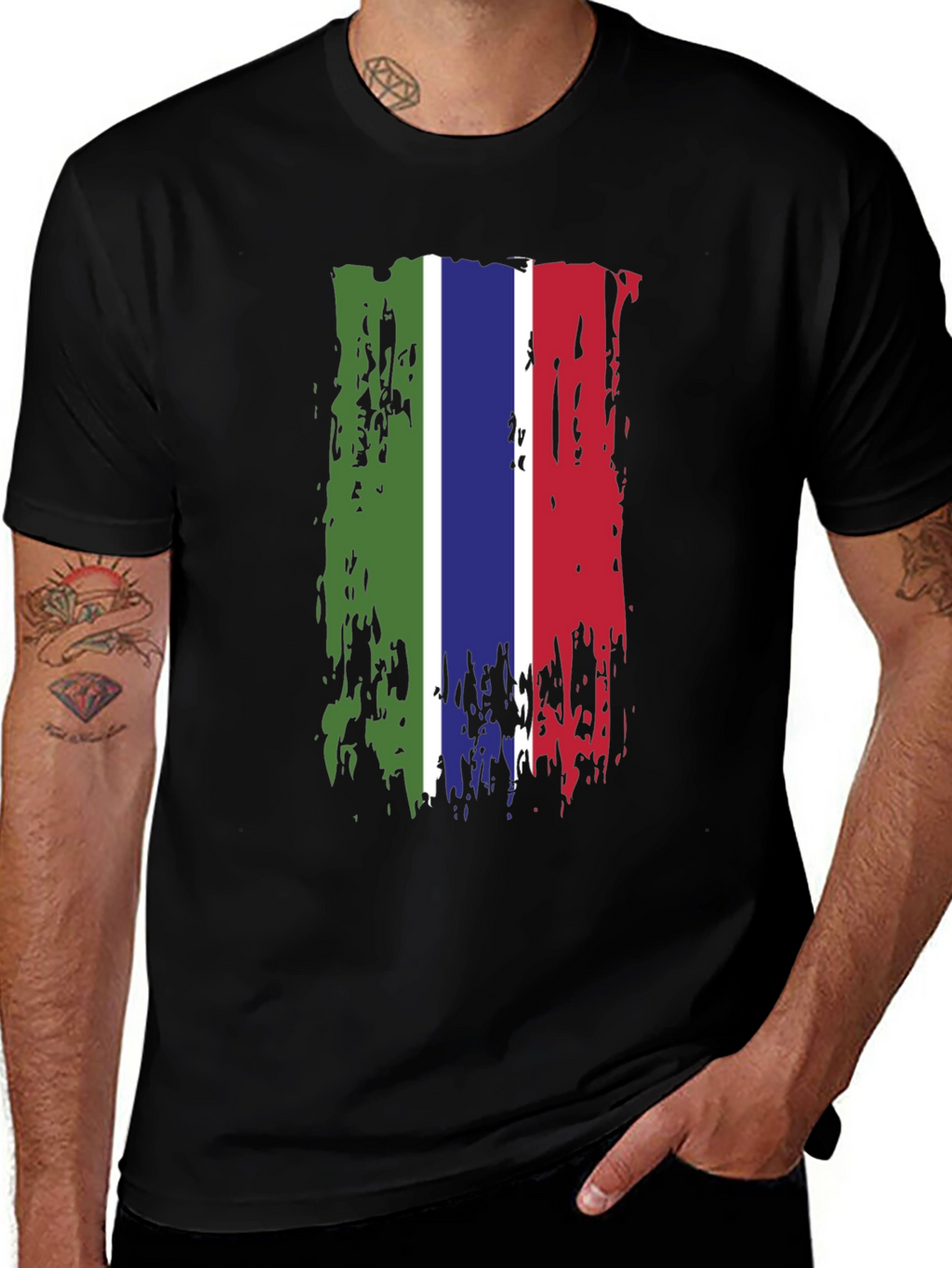 Gambia Flag Grunge T-Shirt