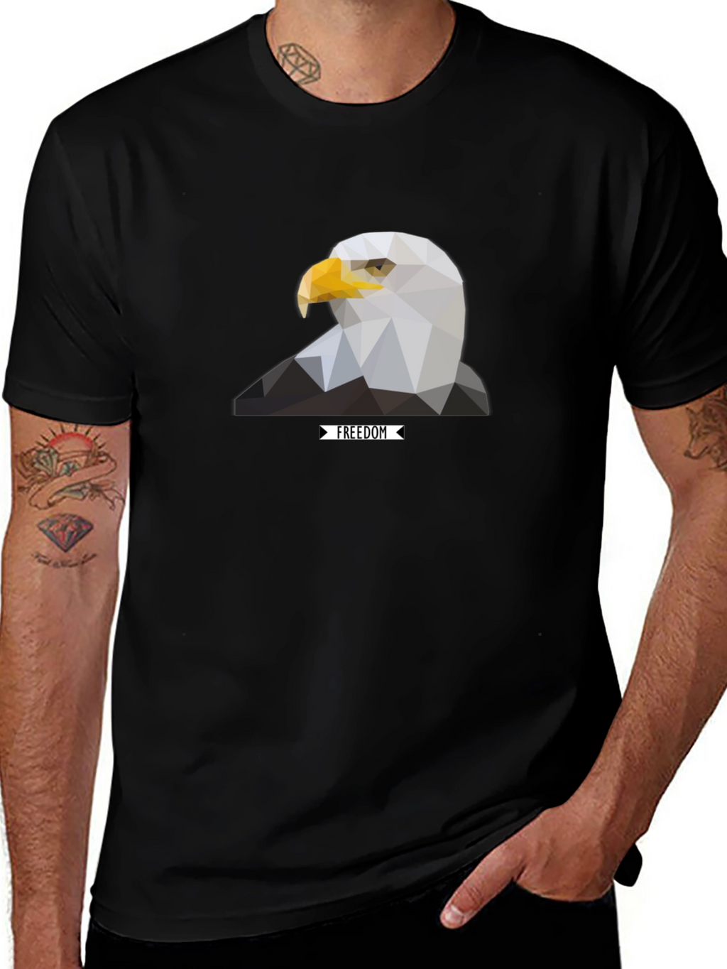 Geometric Eagle Graphic Tee - Freedom Design