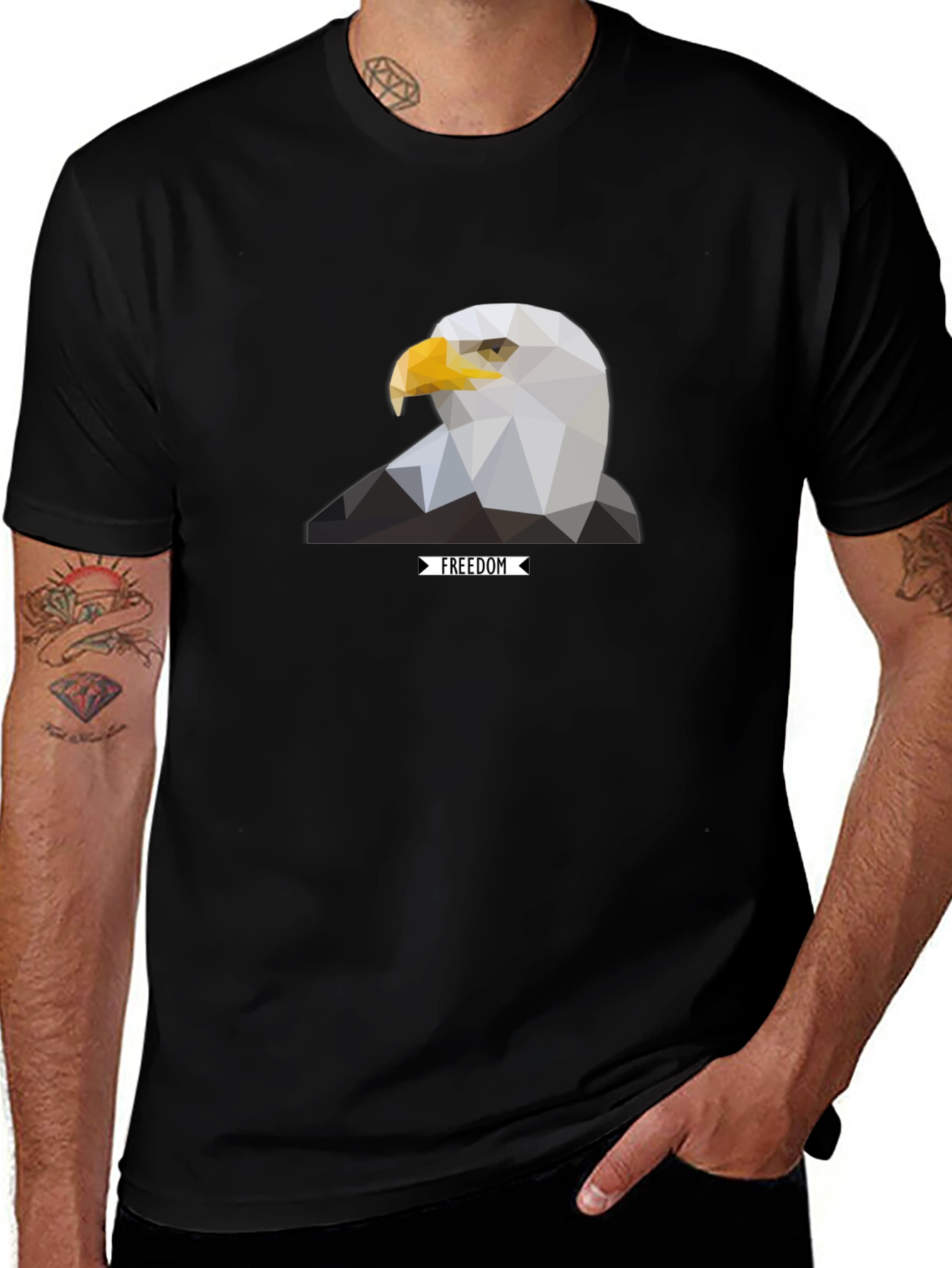 Geometric Eagle Graphic Tee - Freedom Design