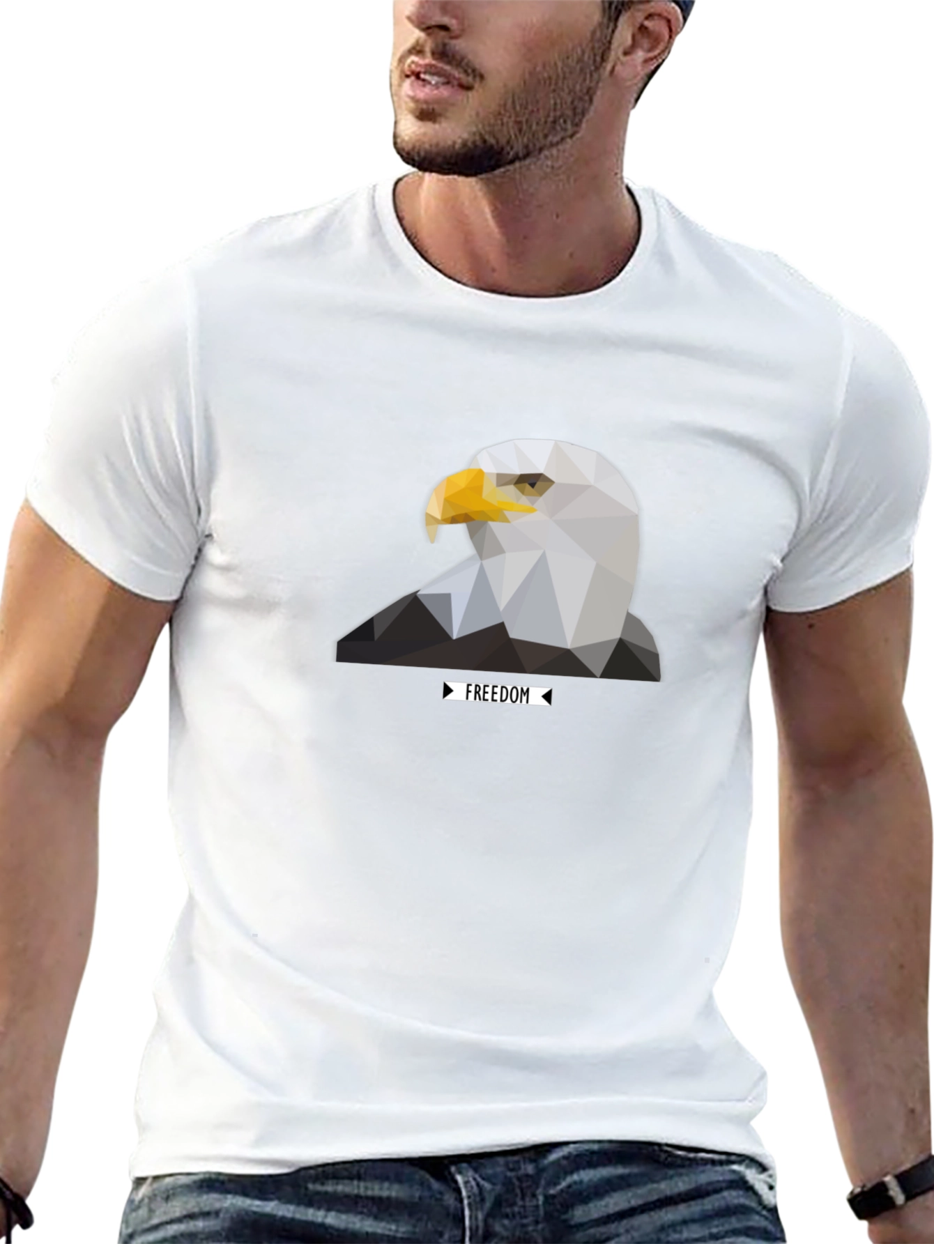 Geometric Eagle Graphic Tee - Freedom Design
