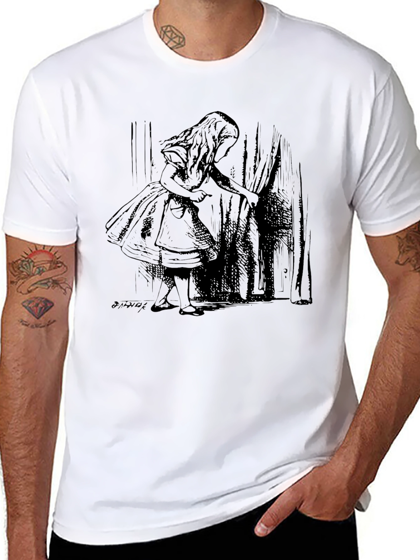 Alice in Wonderland Graphic Tee - Black