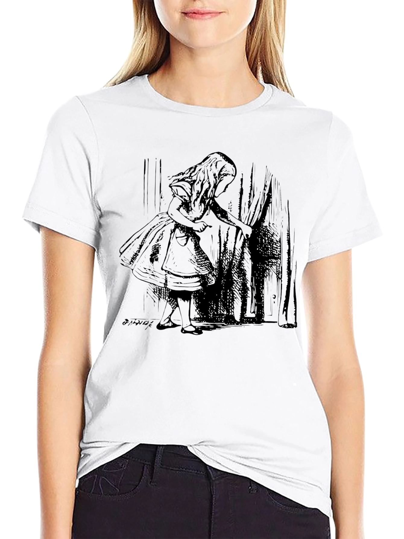 Alice in Wonderland Graphic Tee - Black