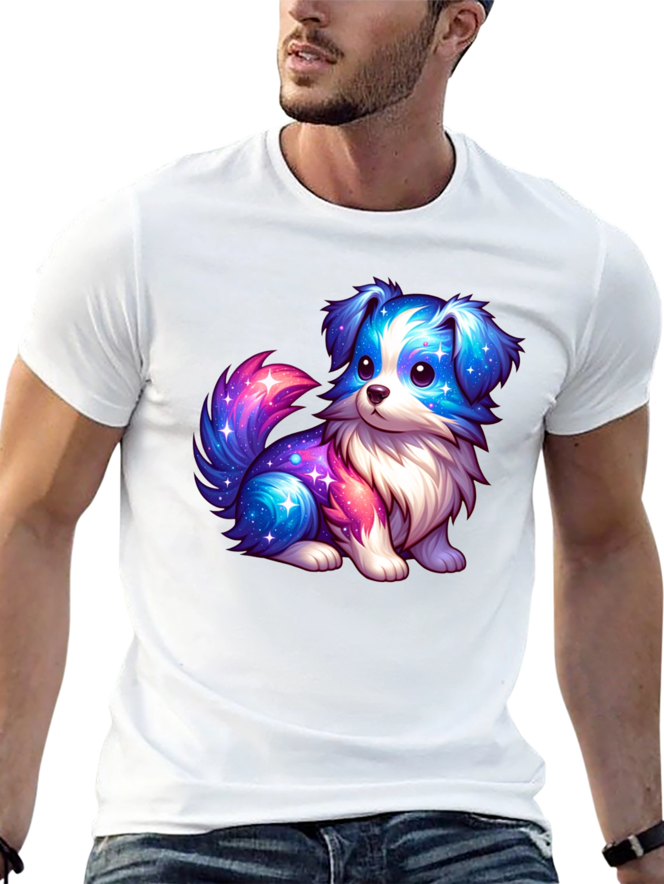 Cute Galaxy Puppy Graphic T-Shirt