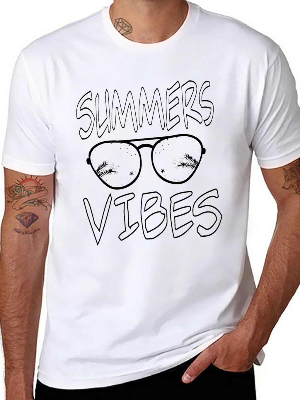 Summer Vibes Black Graphic T-Shirt