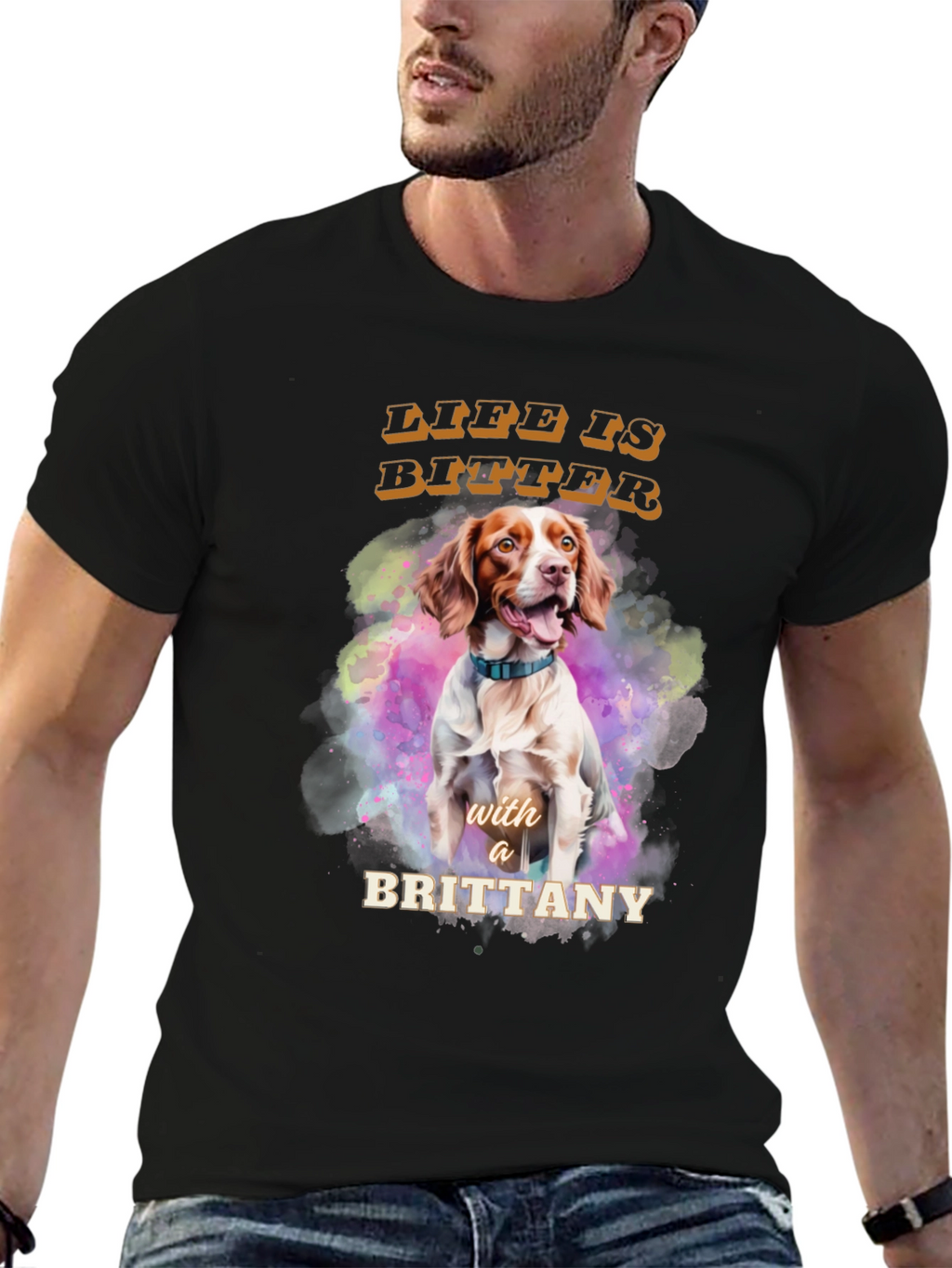Brittany Dog T-Shirt - Life is Bitter Tee