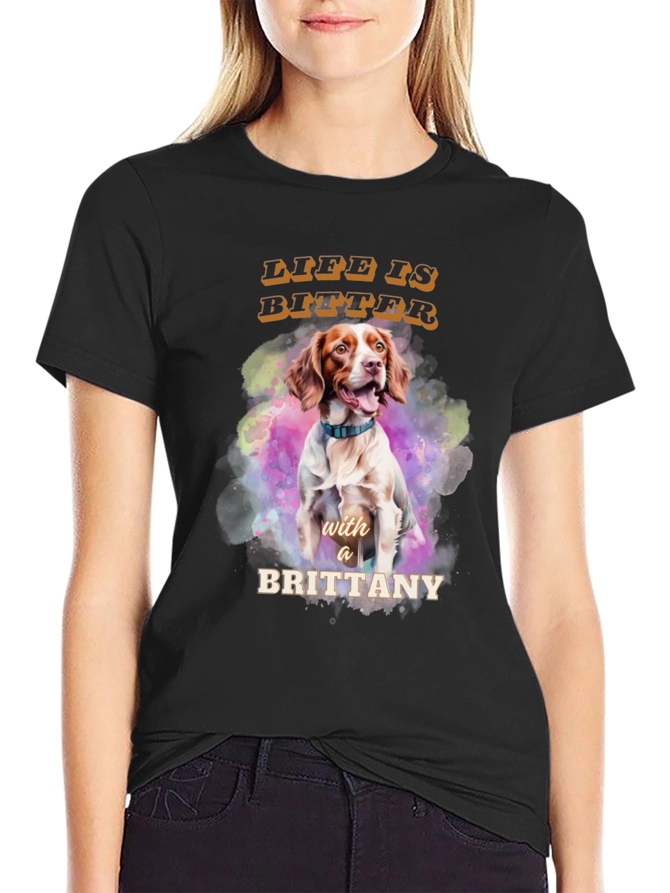 Brittany Dog T-Shirt - Life is Bitter Tee