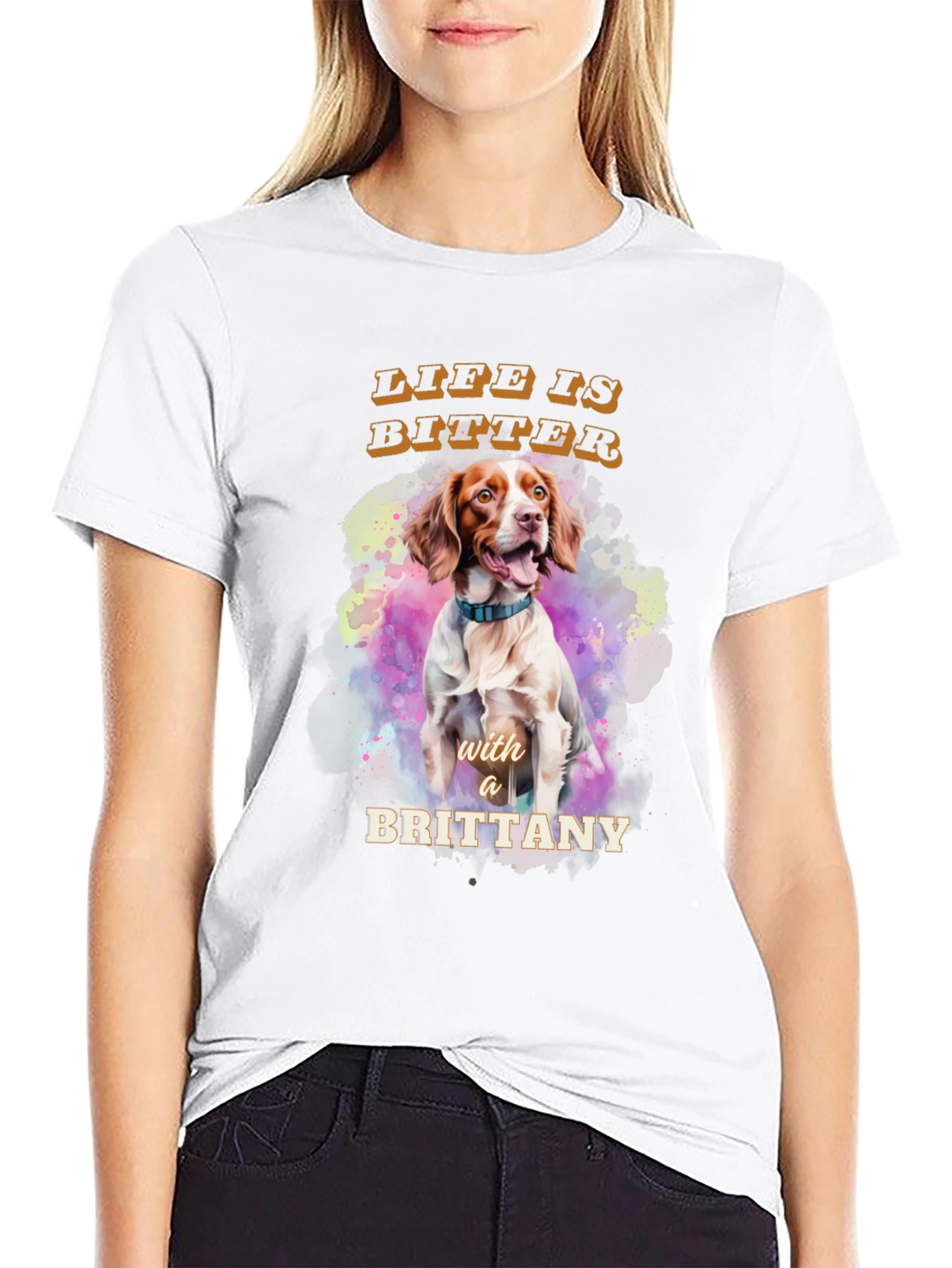 Brittany Dog T-Shirt - Life is Bitter Tee