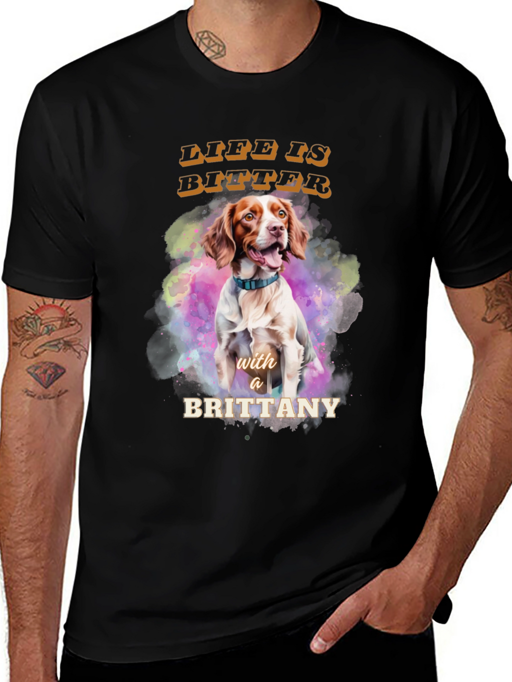 Brittany Dog T-Shirt - Life is Bitter Tee