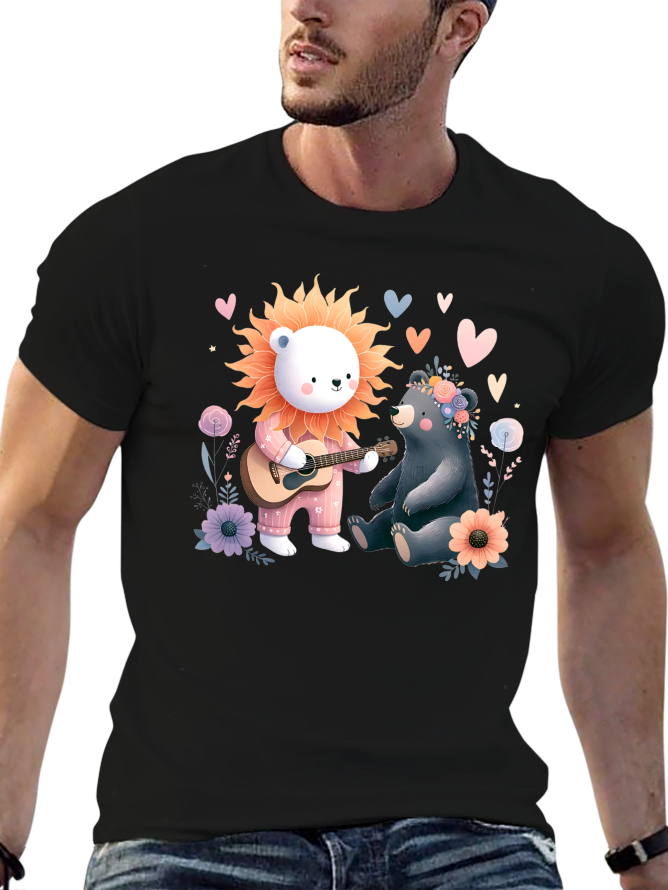 Bear and Lion Tee - Cute Animal T-Shirt