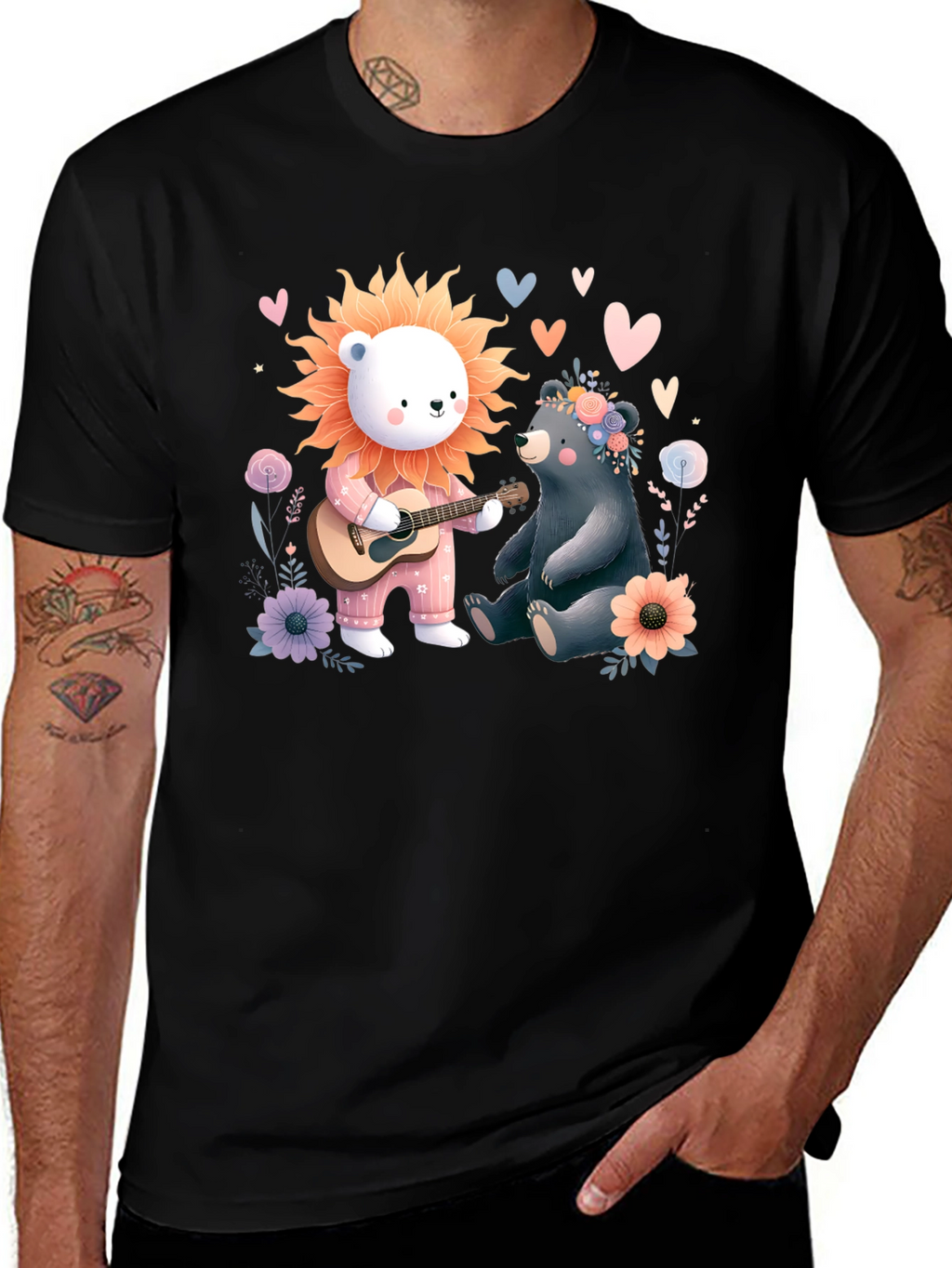 Bear and Lion Tee - Cute Animal T-Shirt
