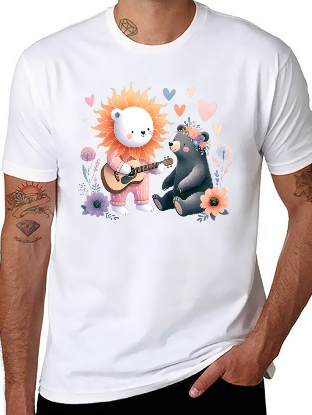 Bear and Lion Tee - Cute Animal T-Shirt