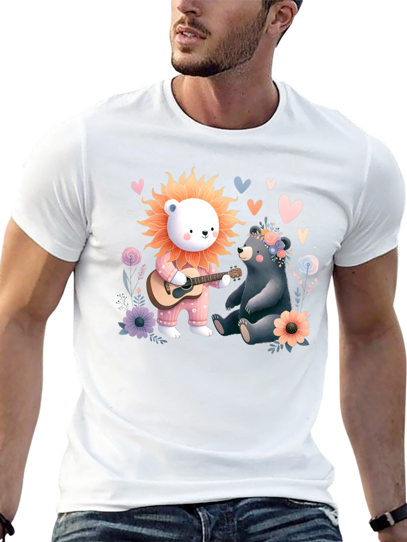Bear and Lion Tee - Cute Animal T-Shirt