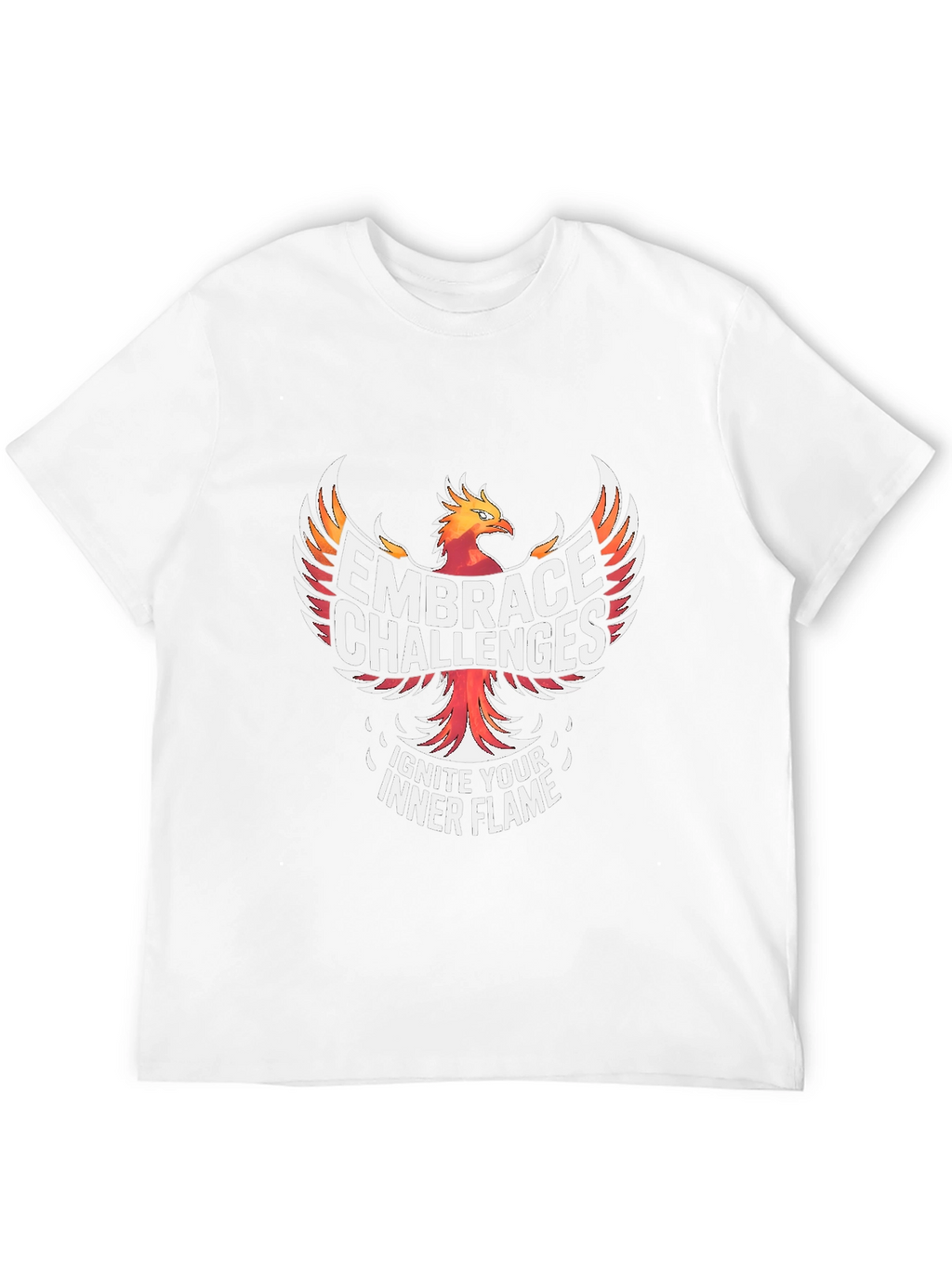 Embrace Challenges Black T-Shirt: Ignite Your Inner Flame