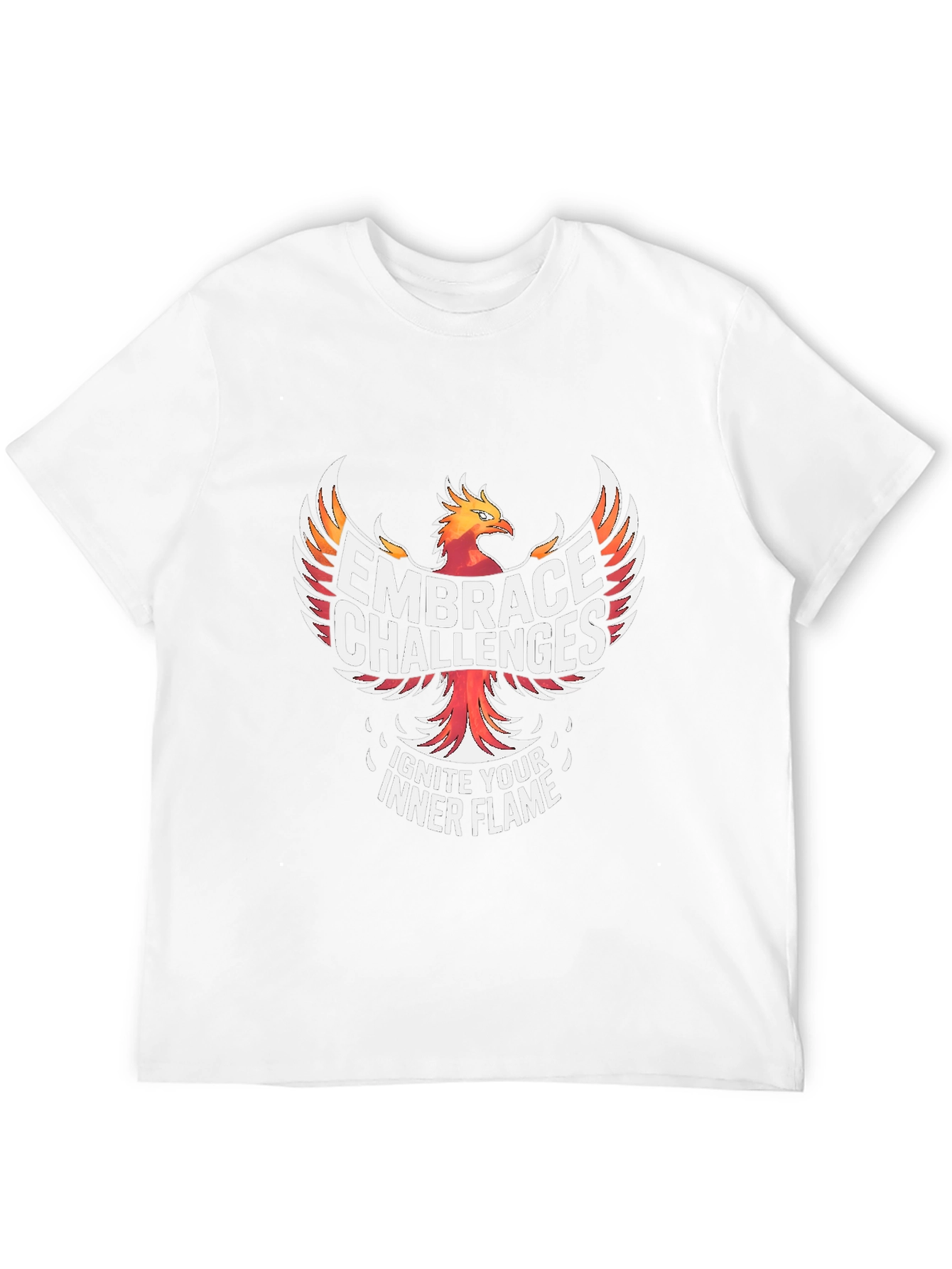 Embrace Challenges Black T-Shirt: Ignite Your Inner Flame