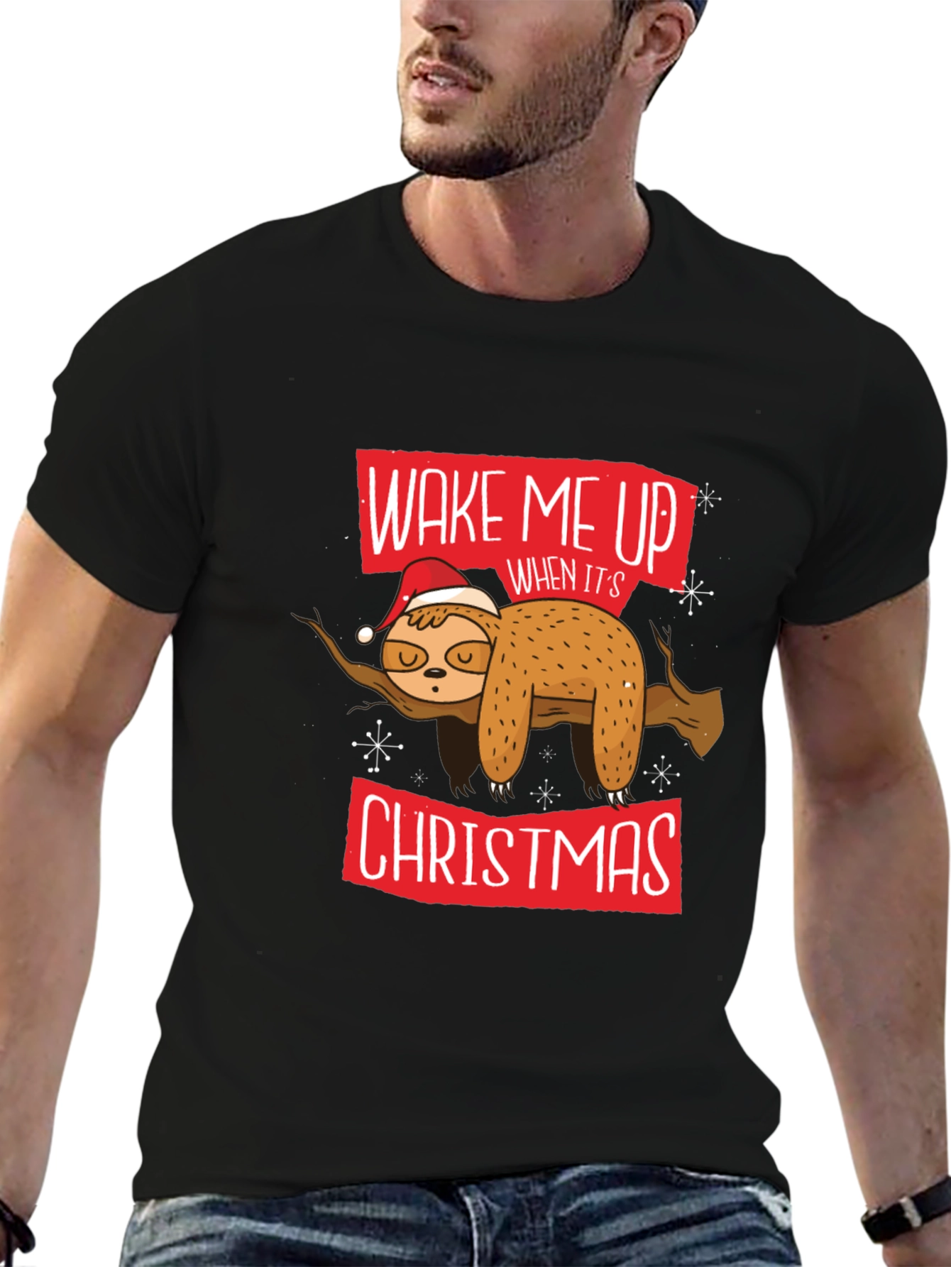 Wake Me Up Christmas Sloth T-Shirt