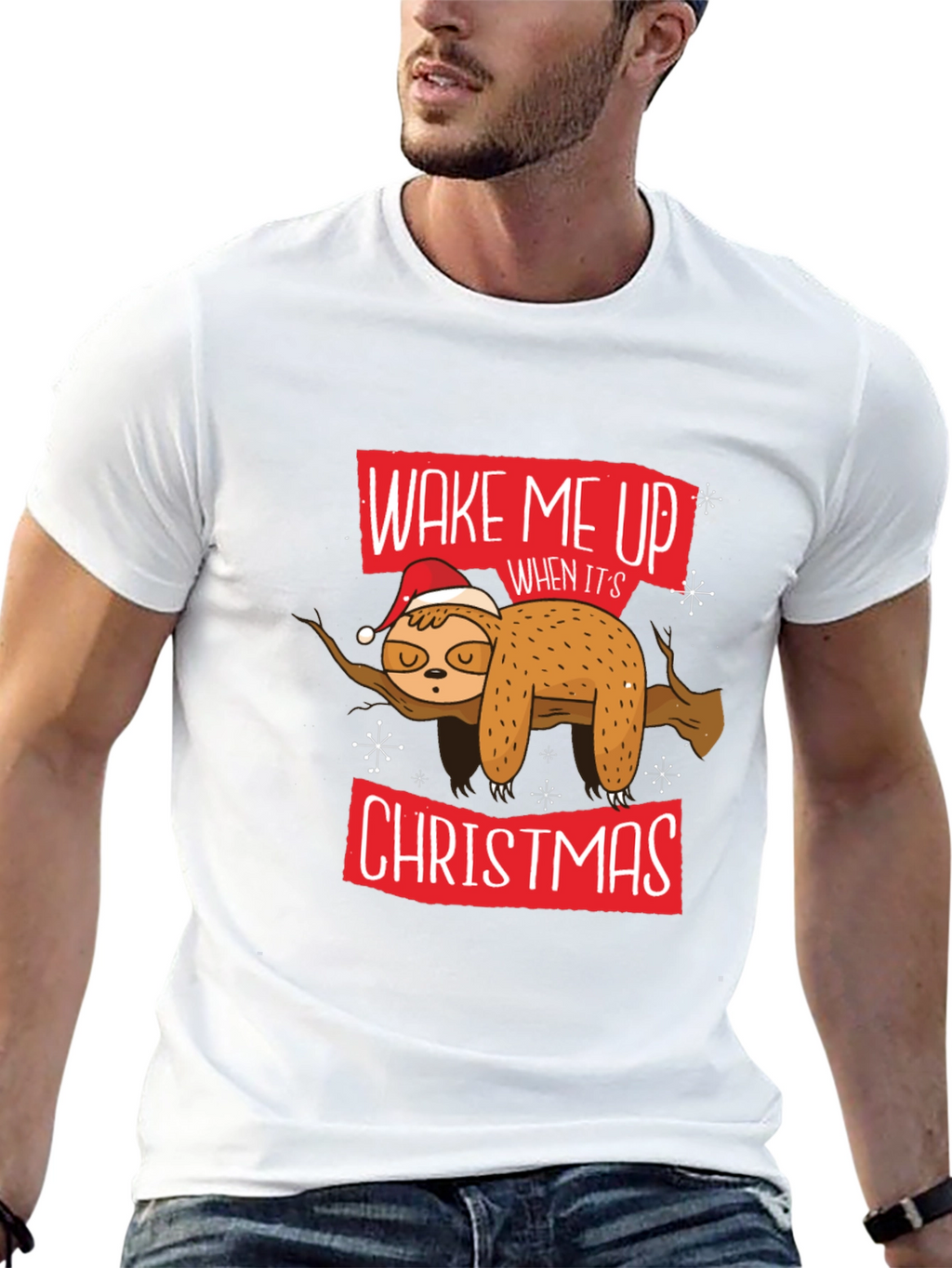 Wake Me Up Christmas Sloth T-Shirt