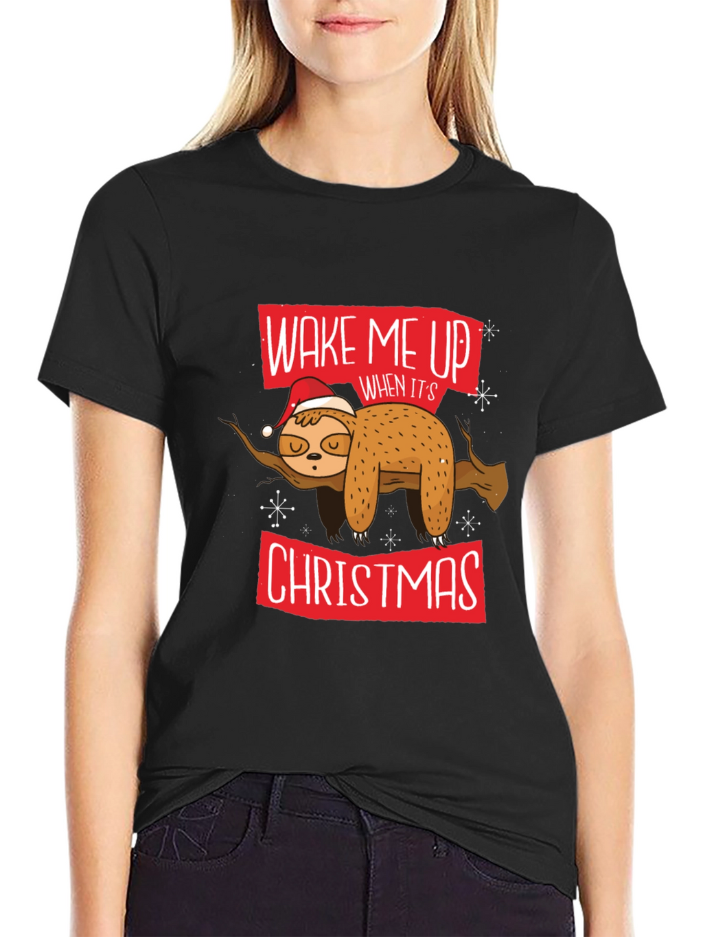 Wake Me Up Christmas Sloth T-Shirt