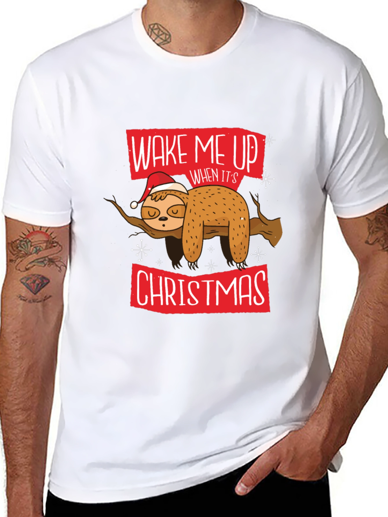 Wake Me Up Christmas Sloth T-Shirt