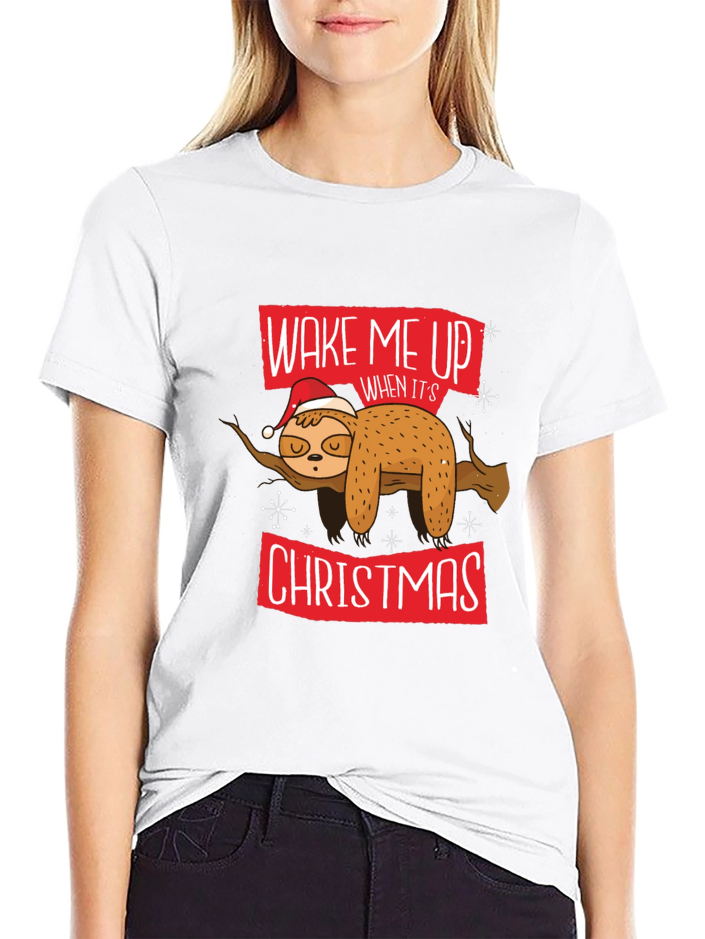 Wake Me Up Christmas Sloth T-Shirt