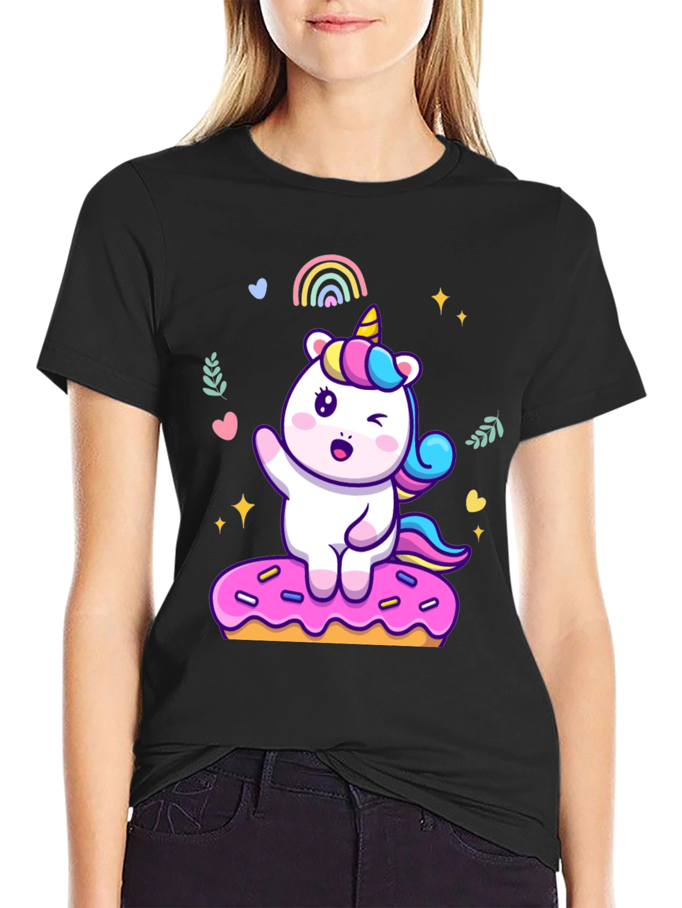 Unicorn Donut T-Shirt - Cute Graphic Tee