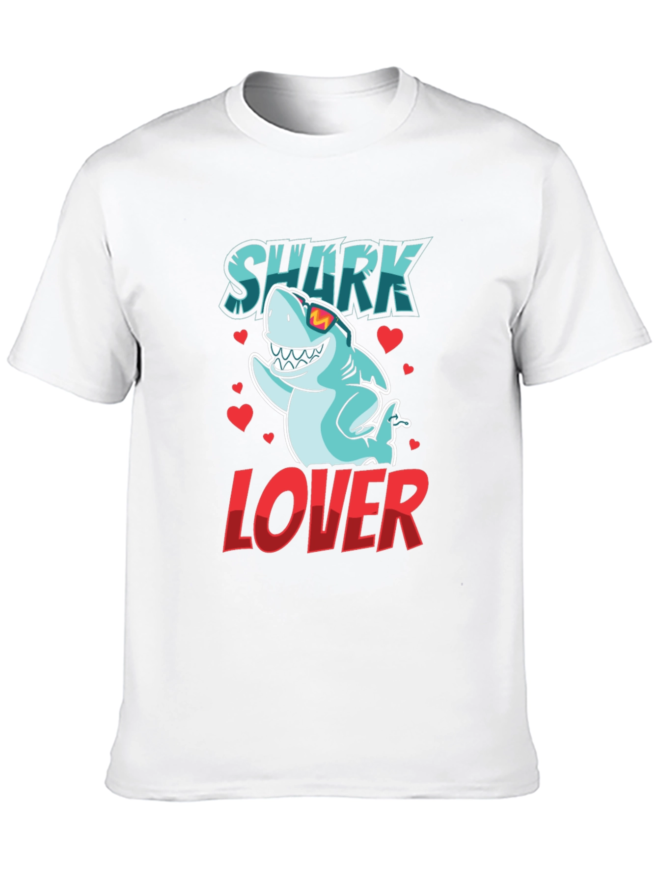 Shark Lover Graphic T-Shirt - Cool Cartoon Shark Design