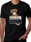 Boxer Dog DJ T-Shirt - Keyboard Lover Graphic Tee
