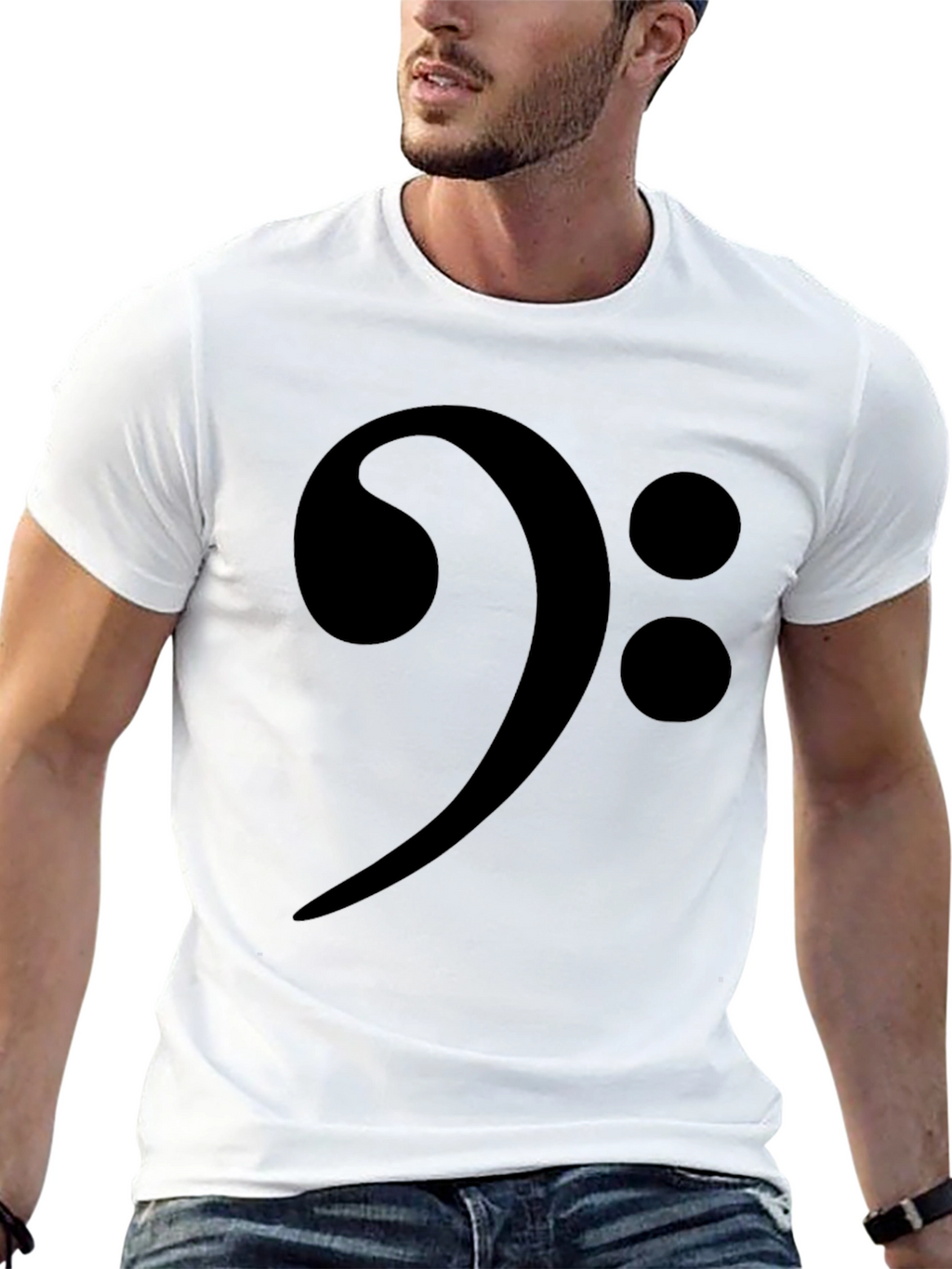 Bass Clef Black T-Shirt - Music Lover Tee