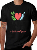 Peace Love Vaccine Healthcare Worker T-Shirt