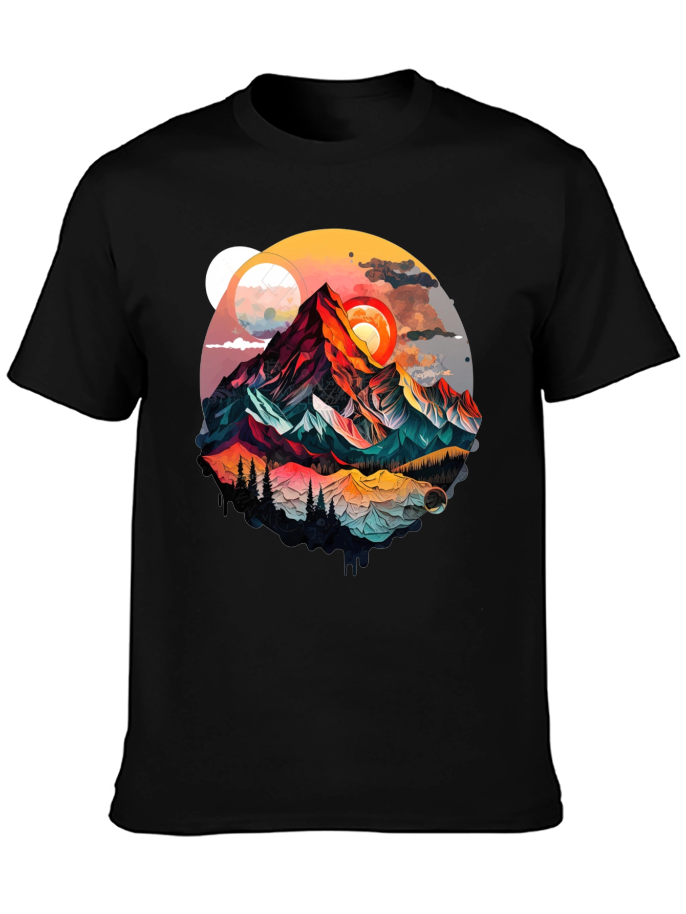 Mountain Graphic Tee - Artistic Landscape Design