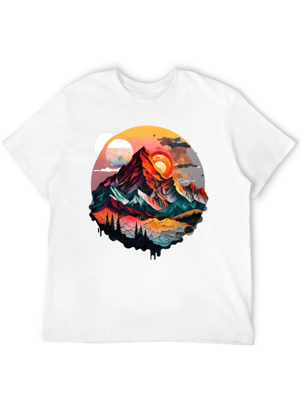 Mountain Graphic Tee - Artistic Landscape Design
