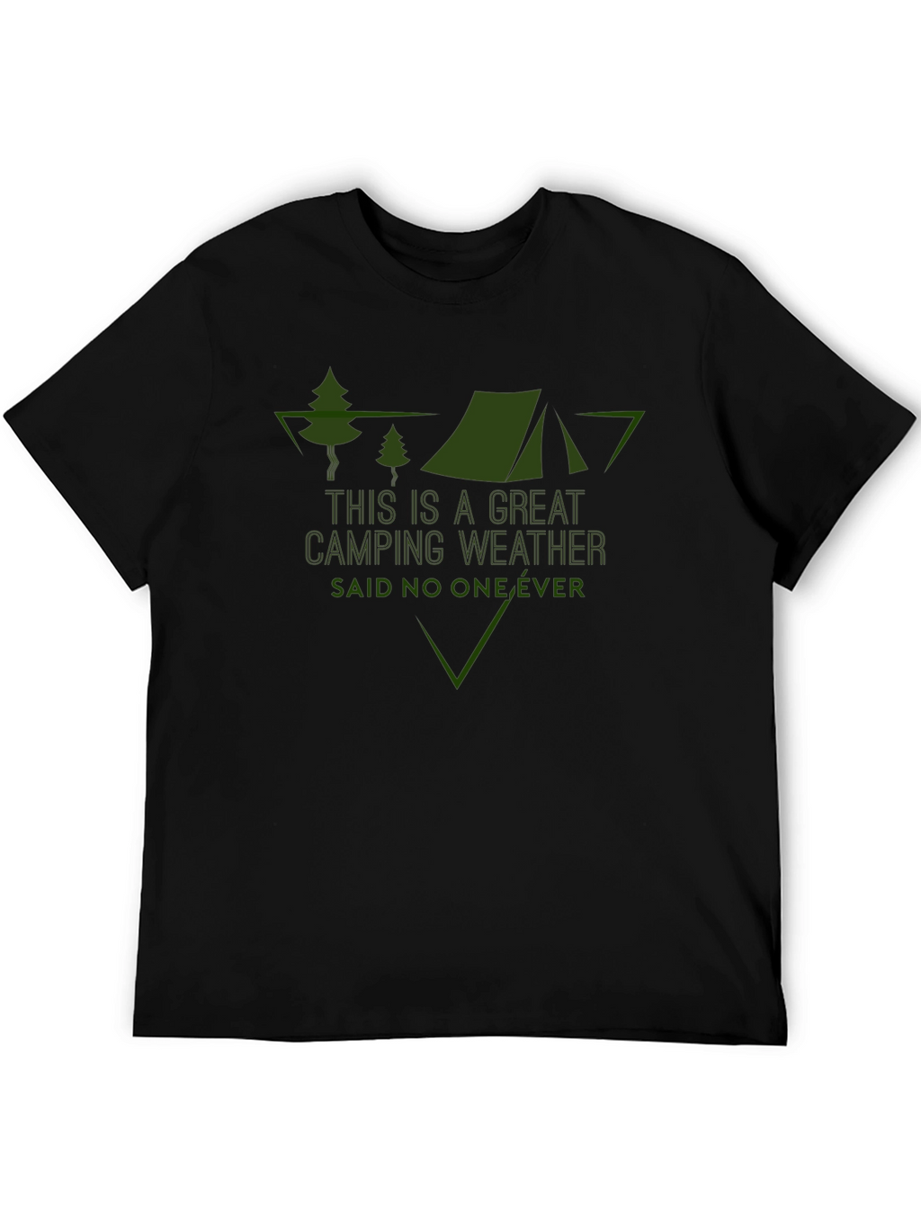 Funny Camping Weather Graphic Tee - Black