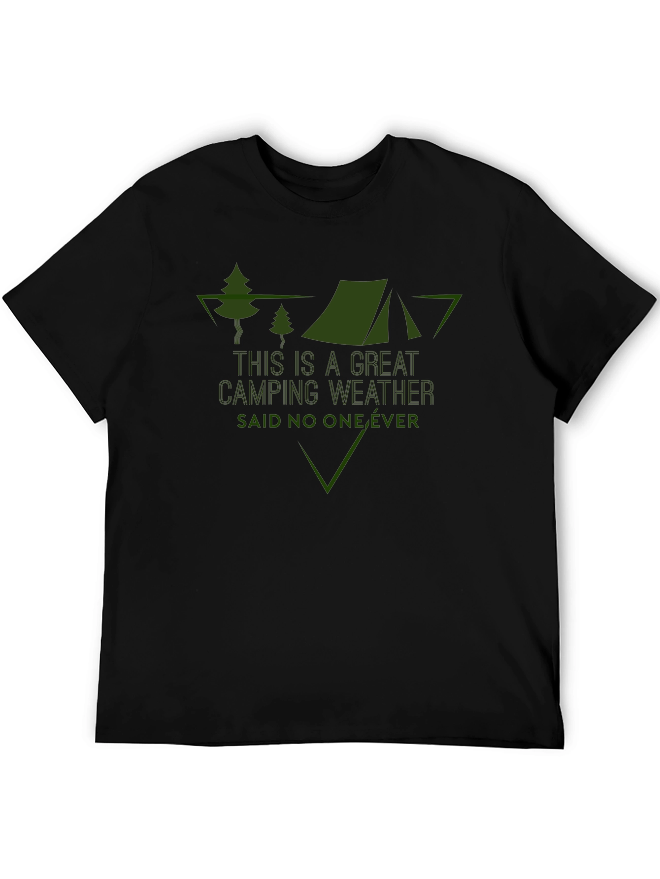 Funny Camping Weather Graphic Tee - Black