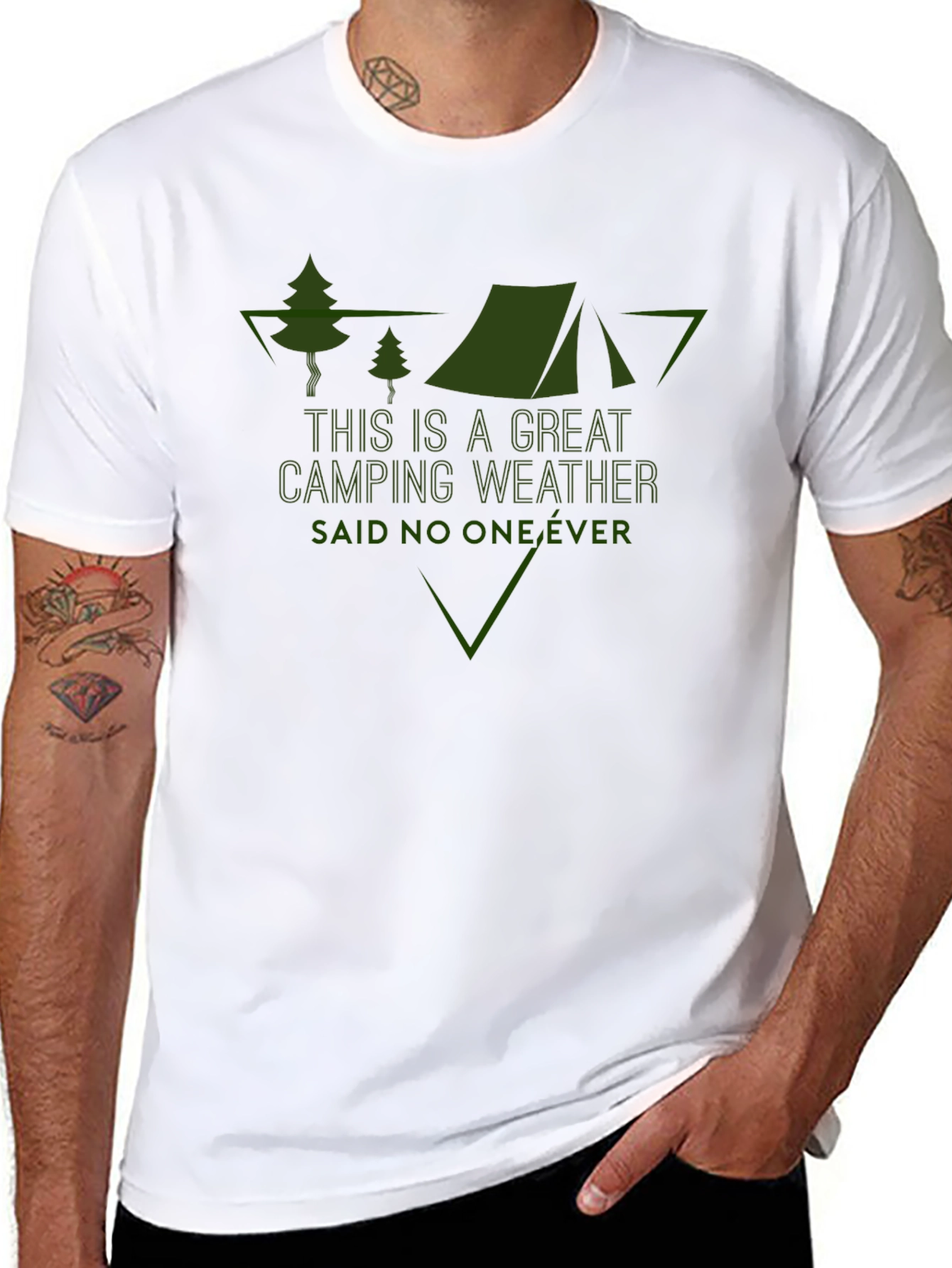 Funny Camping Weather Graphic Tee - Black