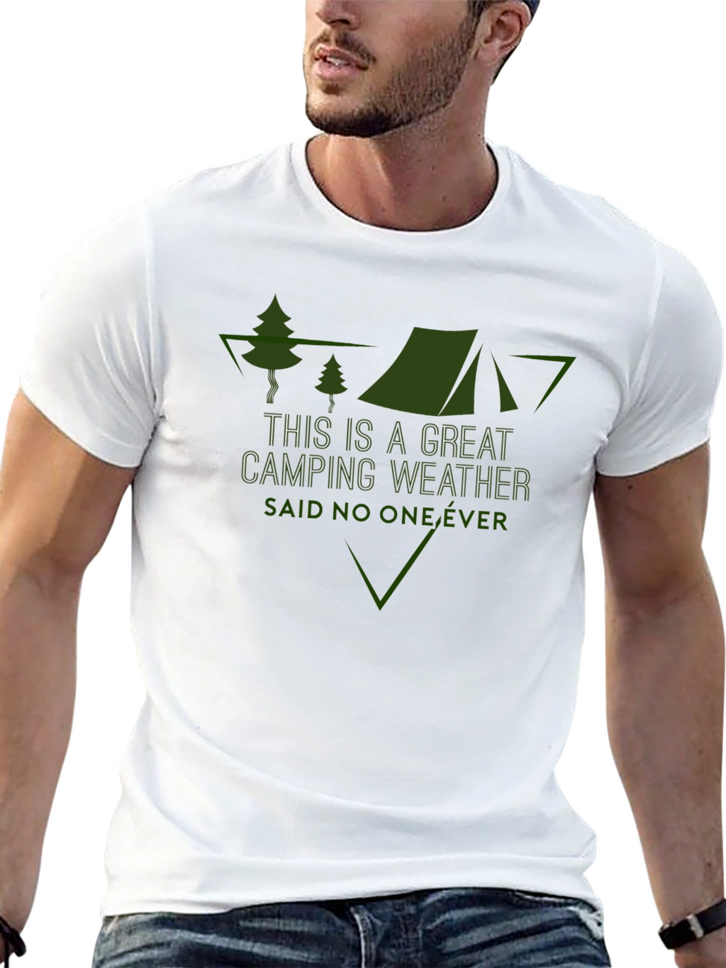 Funny Camping Weather Graphic Tee - Black