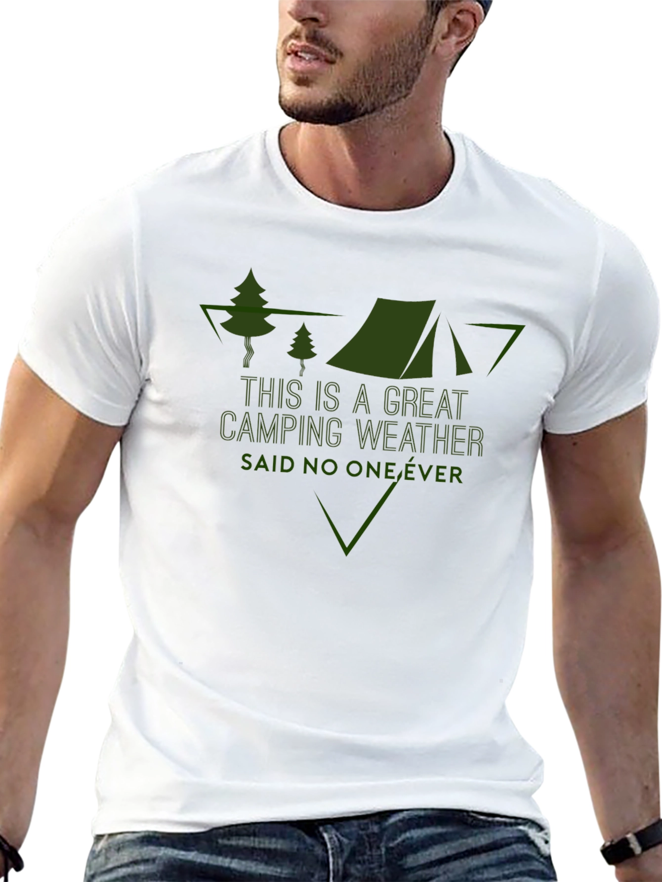 Funny Camping Weather Graphic Tee - Black