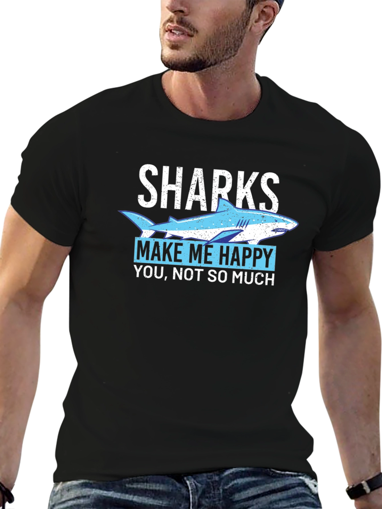 Sharks Make Me Happy Graphic T-Shirt