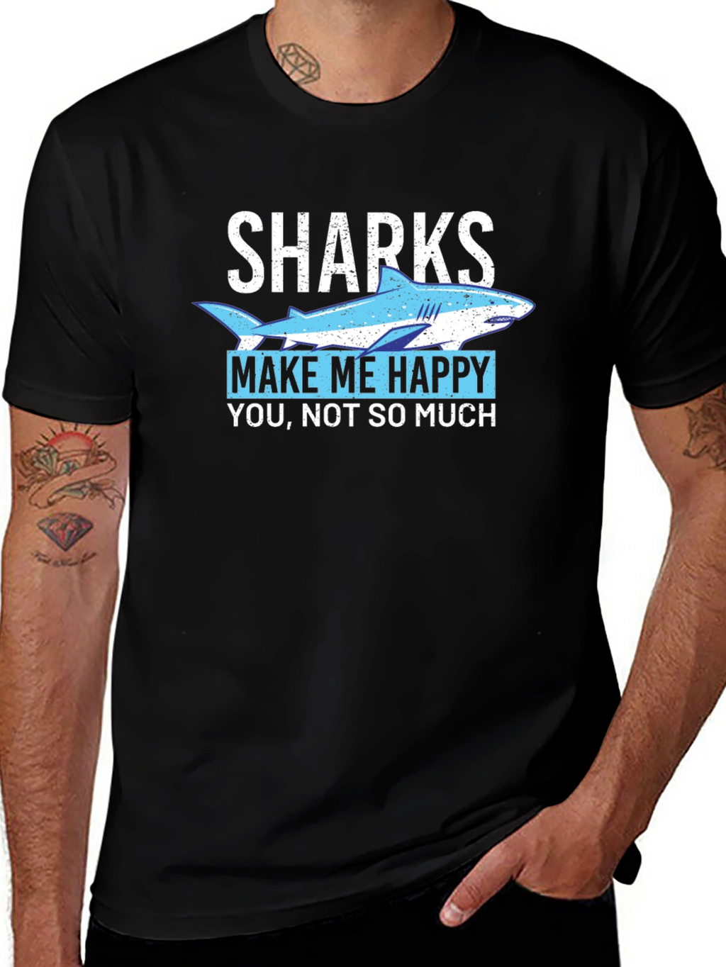 Sharks Make Me Happy Graphic T-Shirt