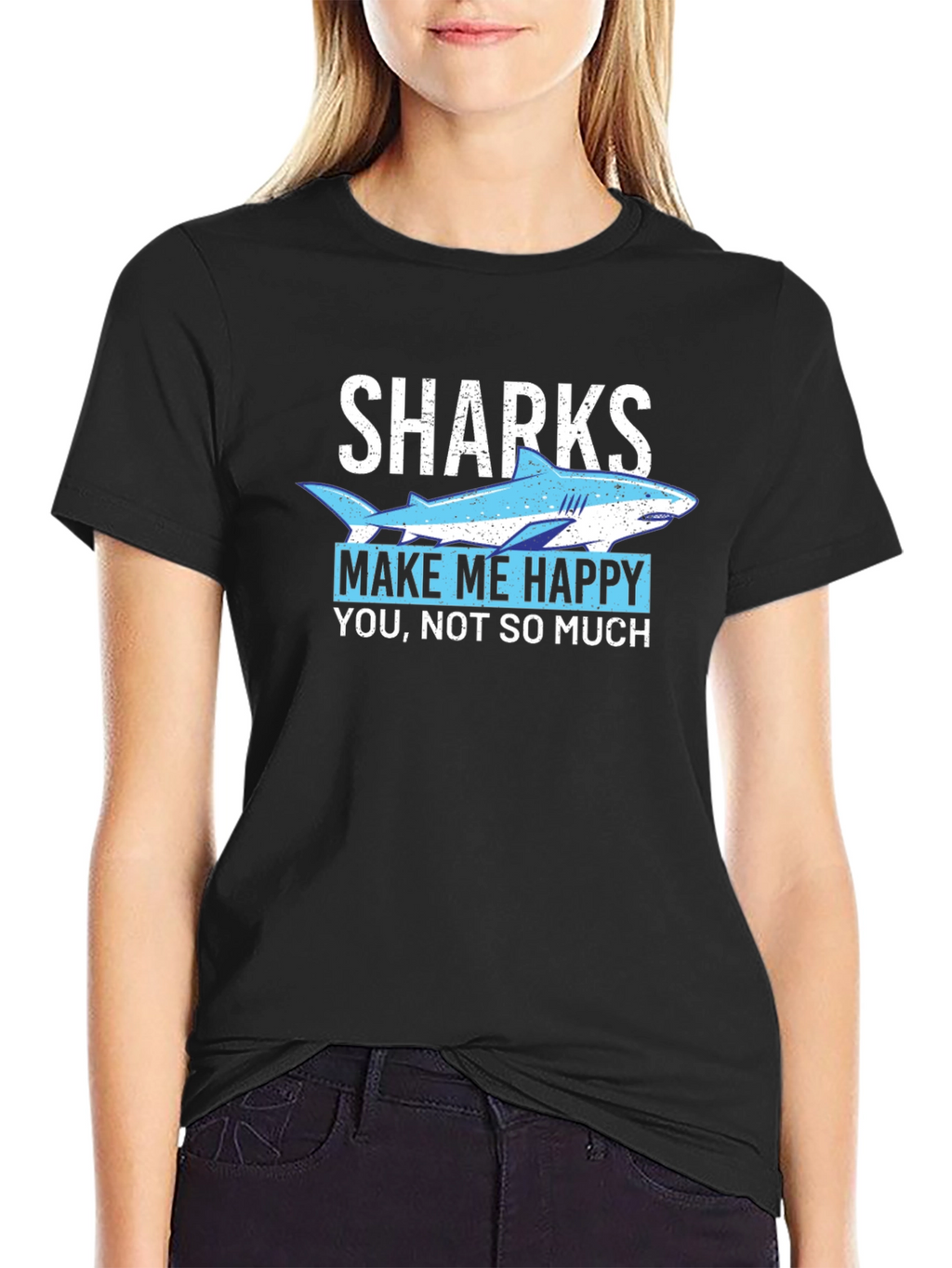 Sharks Make Me Happy Graphic T-Shirt
