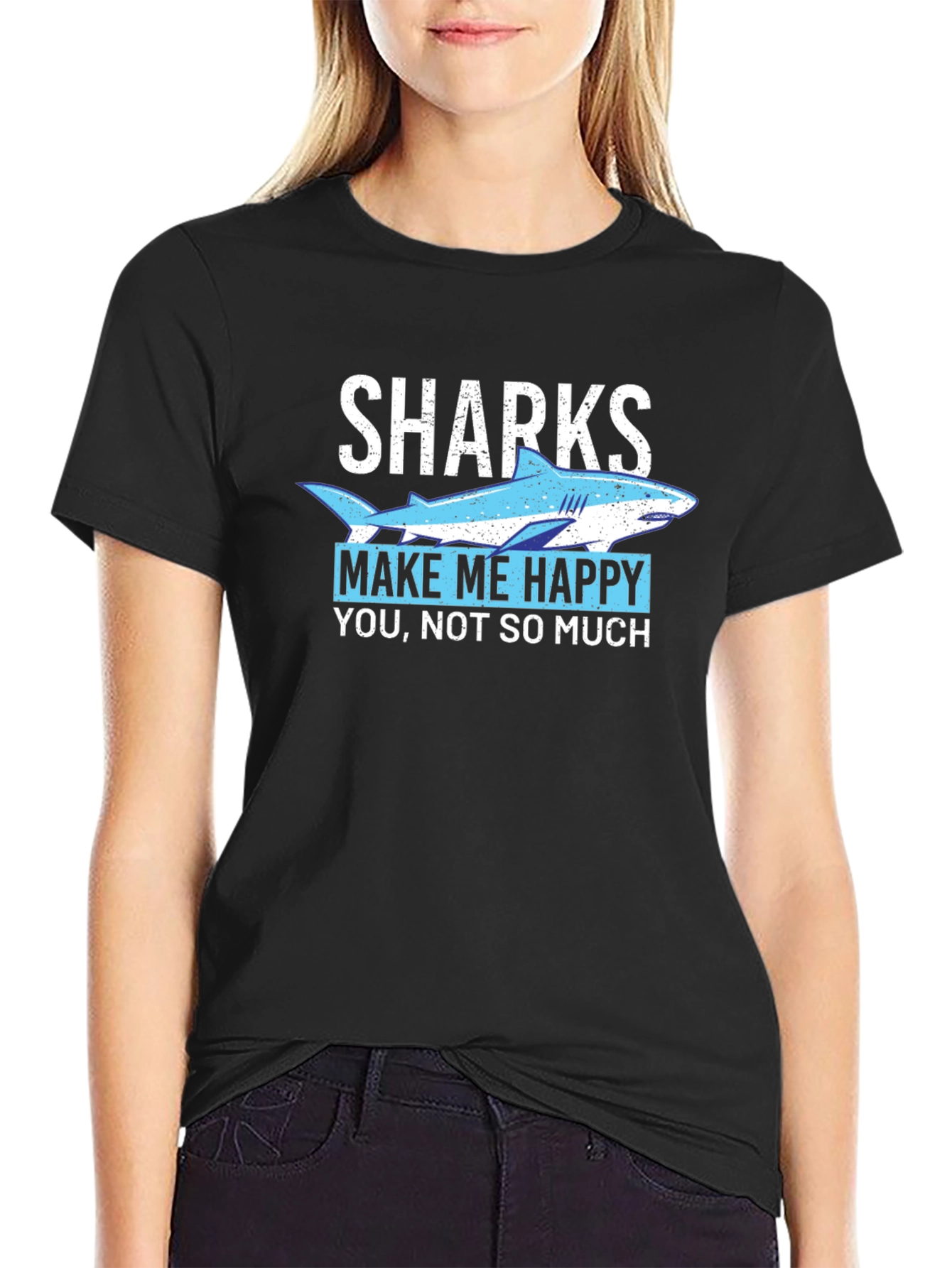 Sharks Make Me Happy Graphic T-Shirt