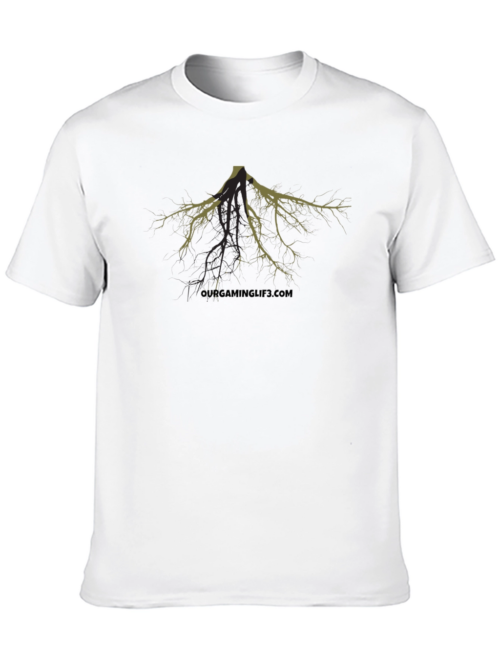 Unique Tree Root Graphic Black T-Shirt