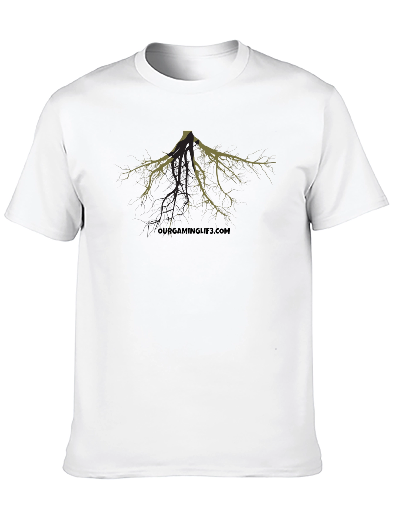 Unique Tree Root Graphic Black T-Shirt