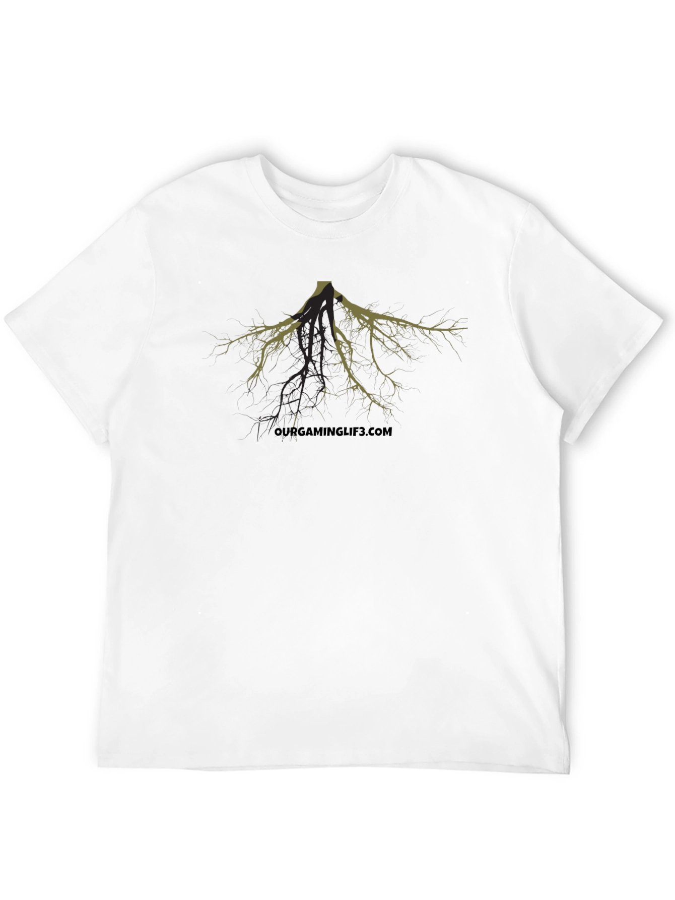 Unique Tree Root Graphic Black T-Shirt