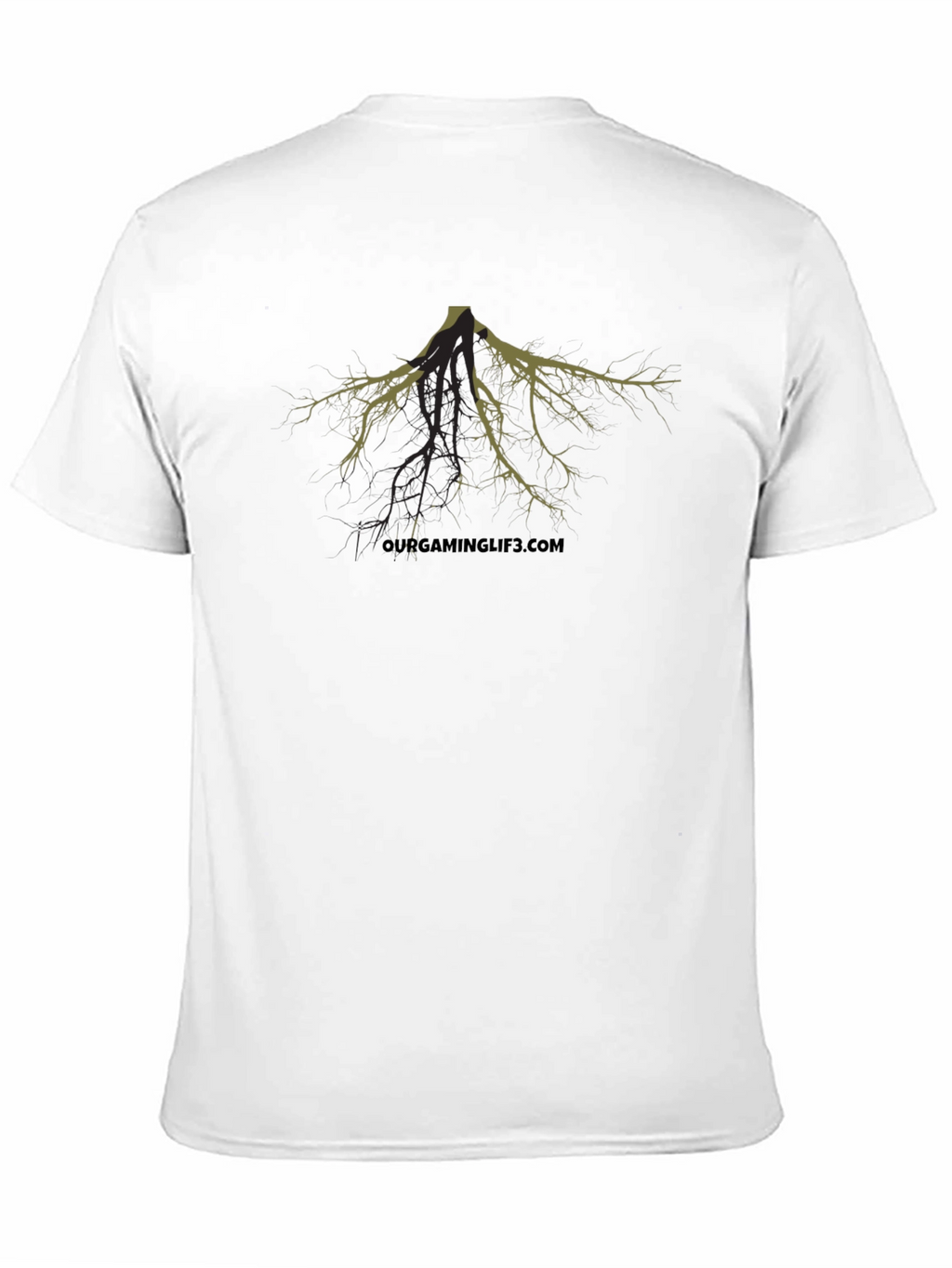 Unique Tree Root Graphic Black T-Shirt