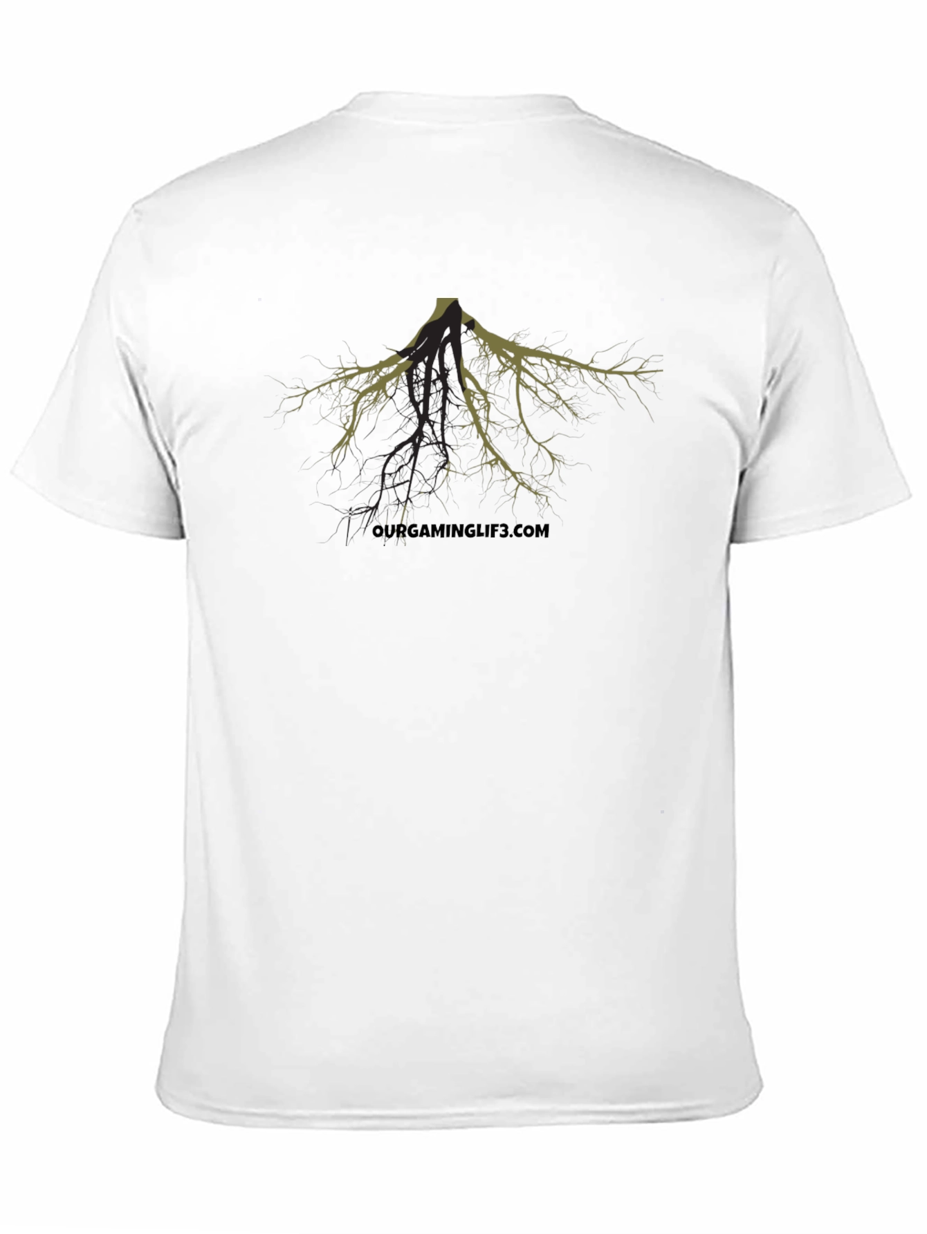 Unique Tree Root Graphic Black T-Shirt