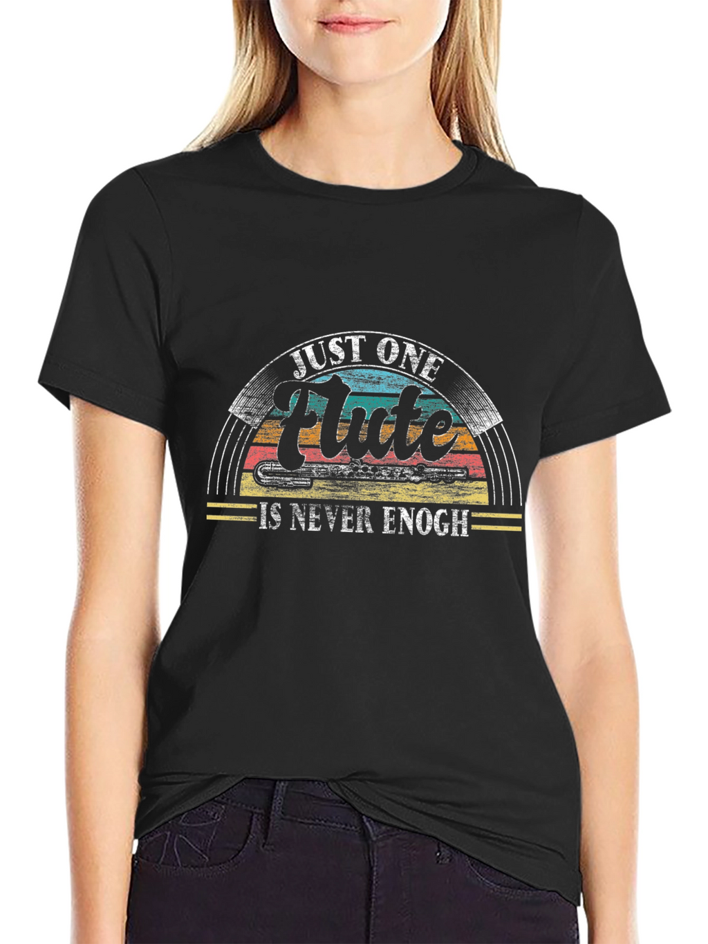 Just One Flute Black Graphic Tee