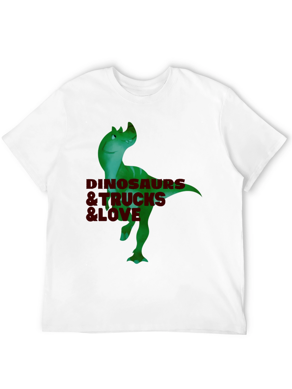Dinosaurs & Trucks I Love Mens Black T-Shirt