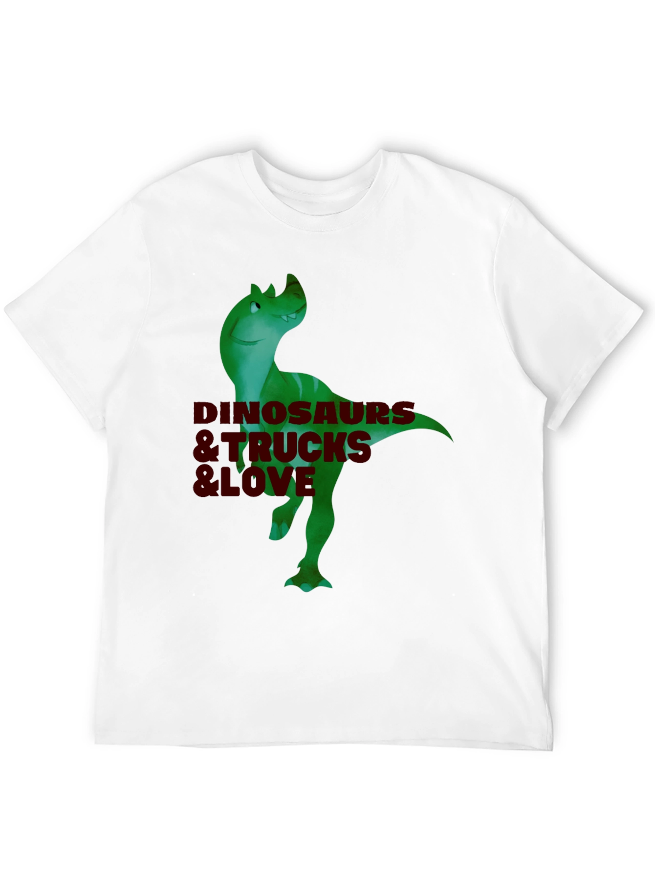 Dinosaurs & Trucks I Love Mens Black T-Shirt