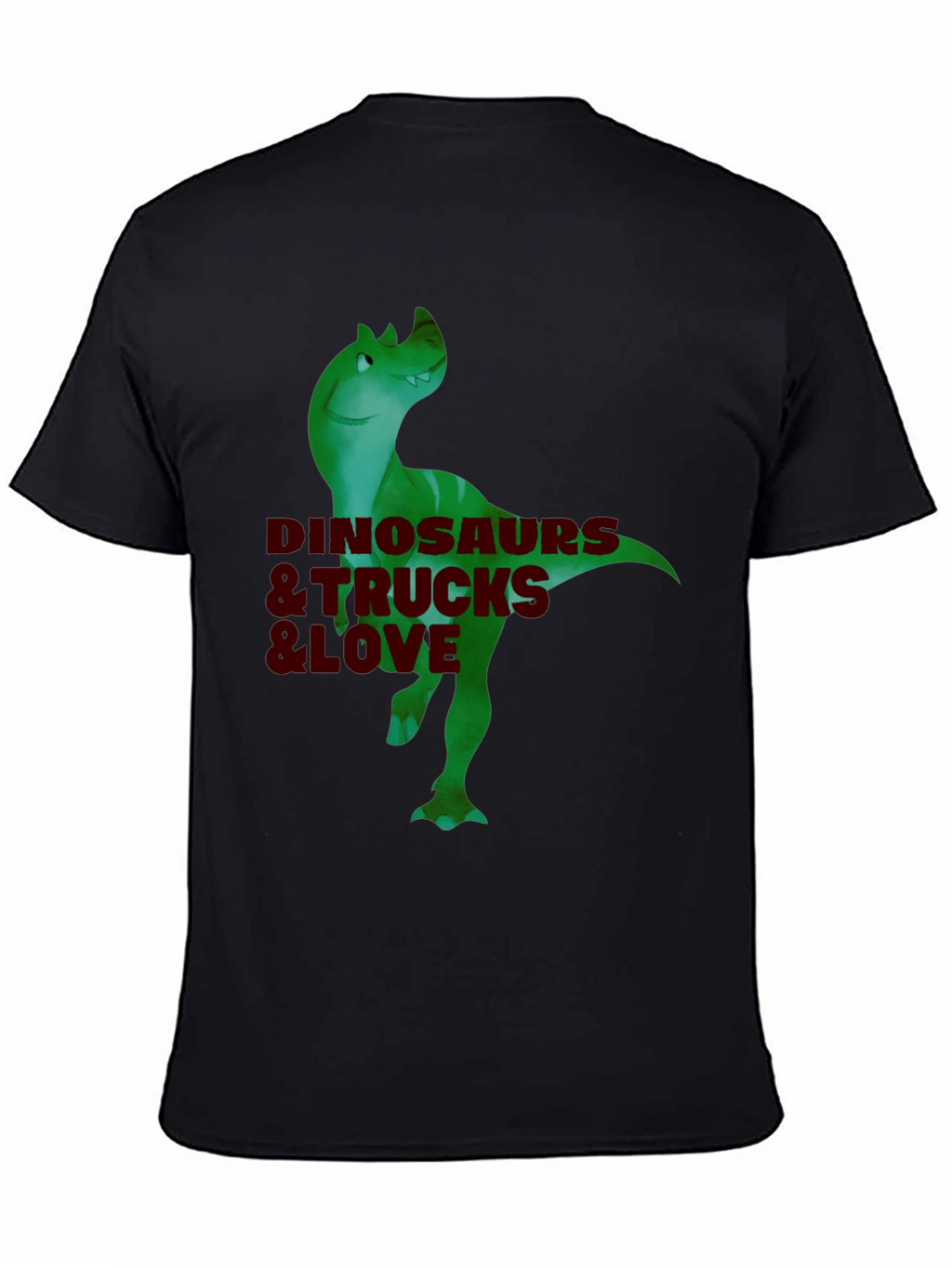 Dinosaurs & Trucks I Love Mens Black T-Shirt