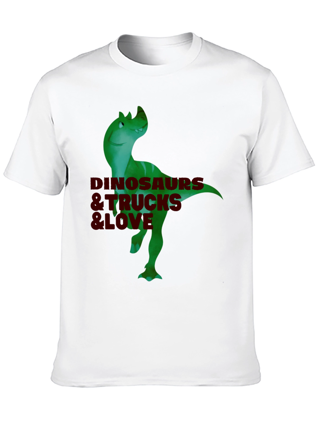 Dinosaurs & Trucks I Love Mens Black T-Shirt
