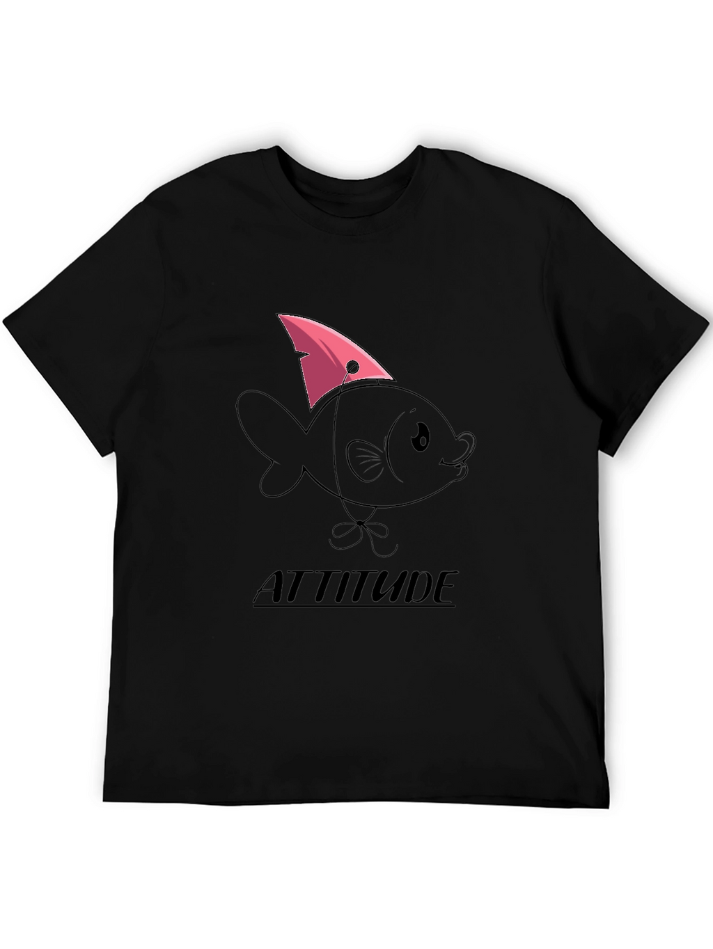 Attitude Fish Graphic T-Shirt - Black